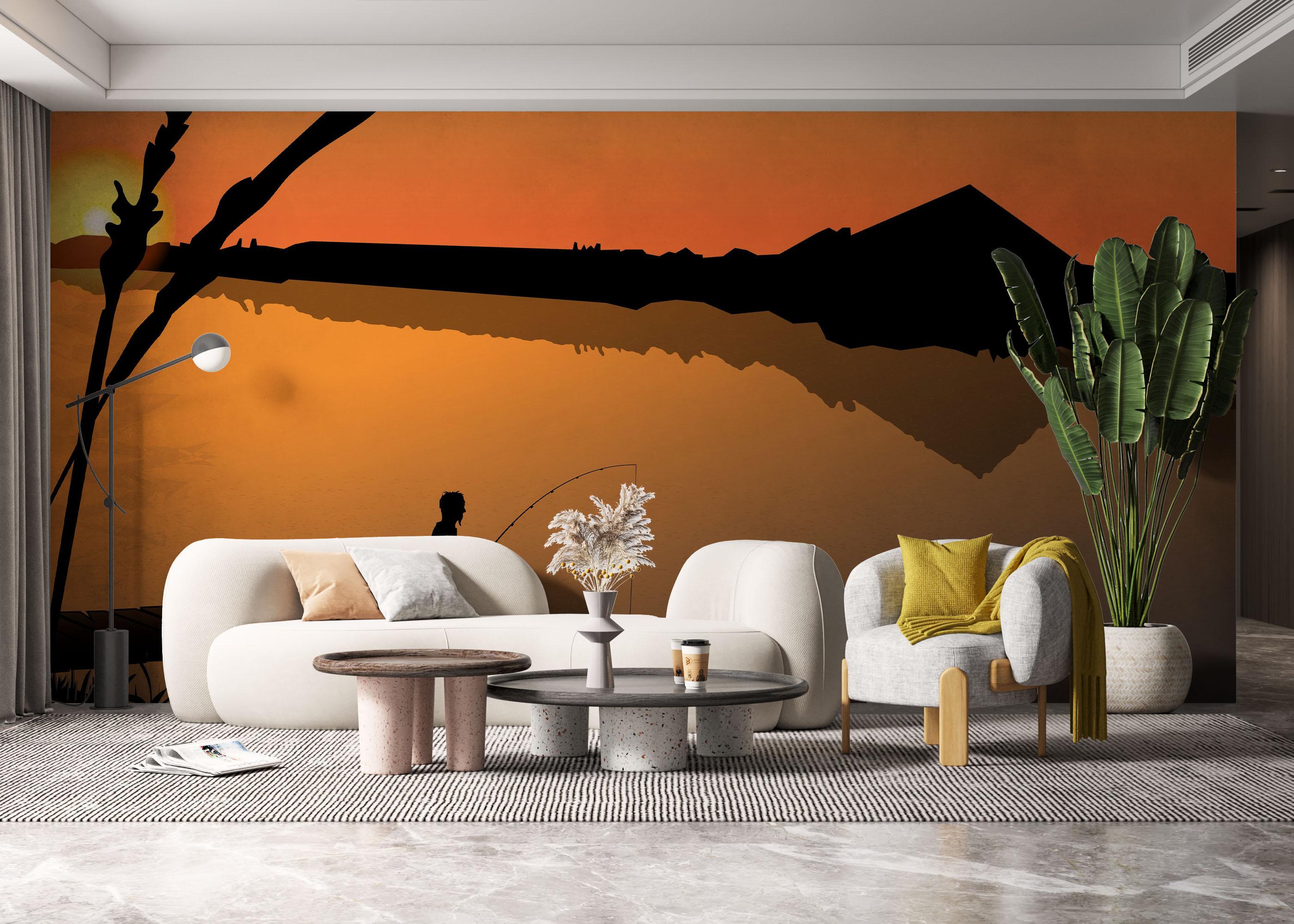 Fototapet Sunset Fisherman mockup 6