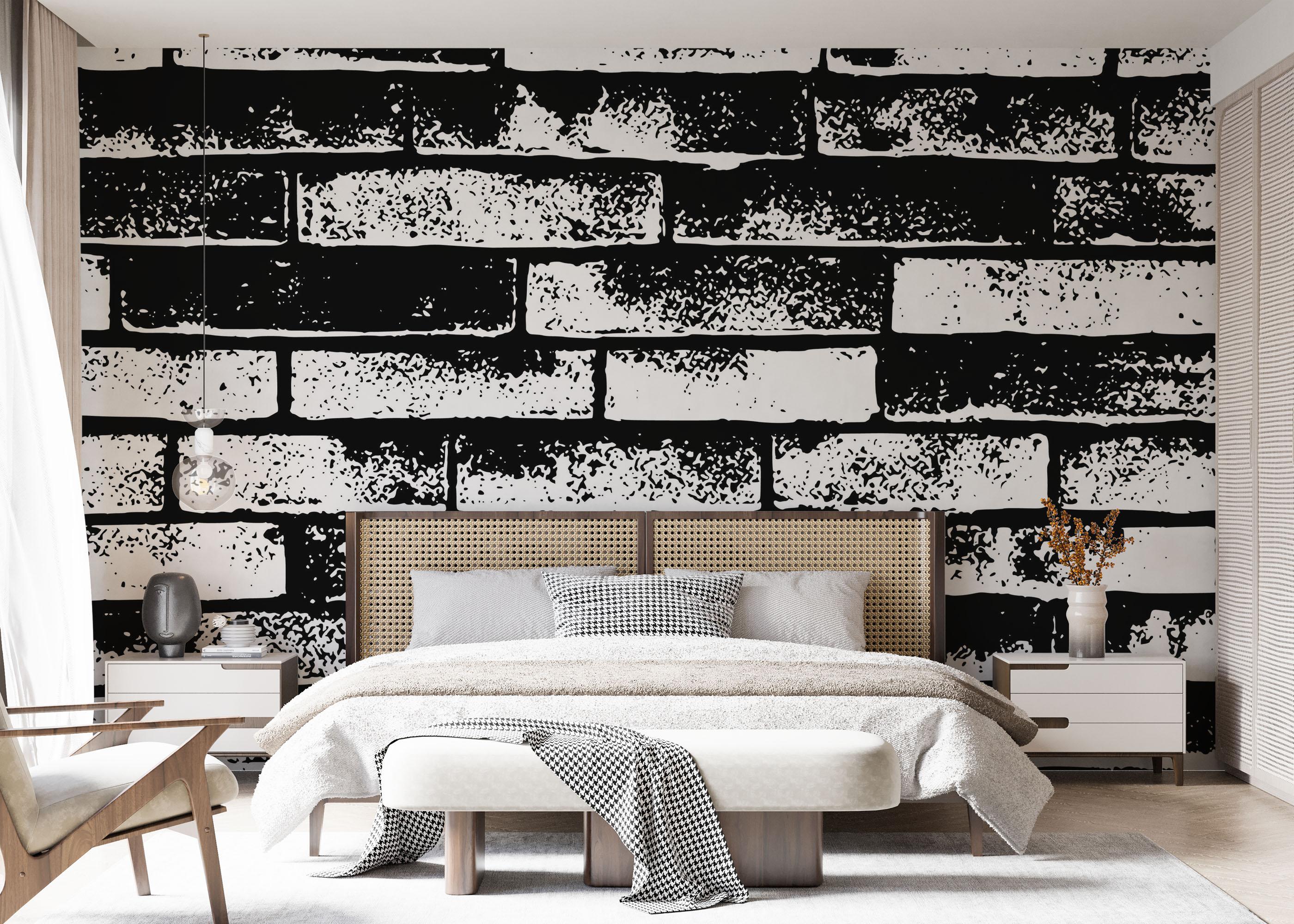 Fototapet Brick Black Spray mockup 7