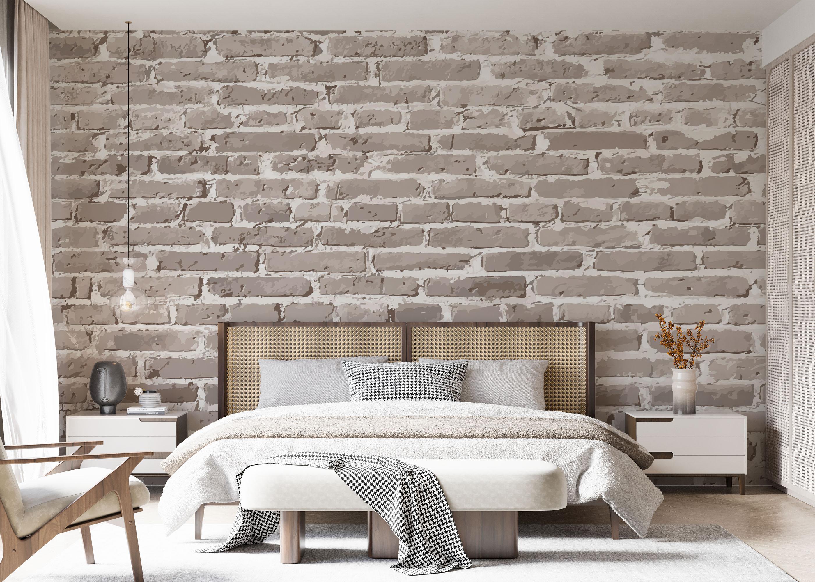 Fototapet Cream Long Brick mockup 7