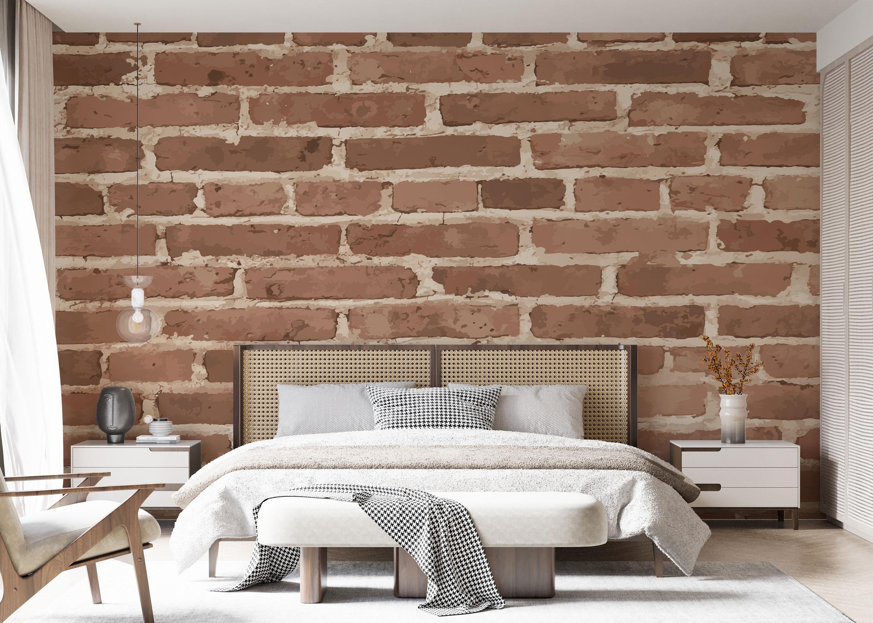 Fototapet Dark Cream Brick mockup 7