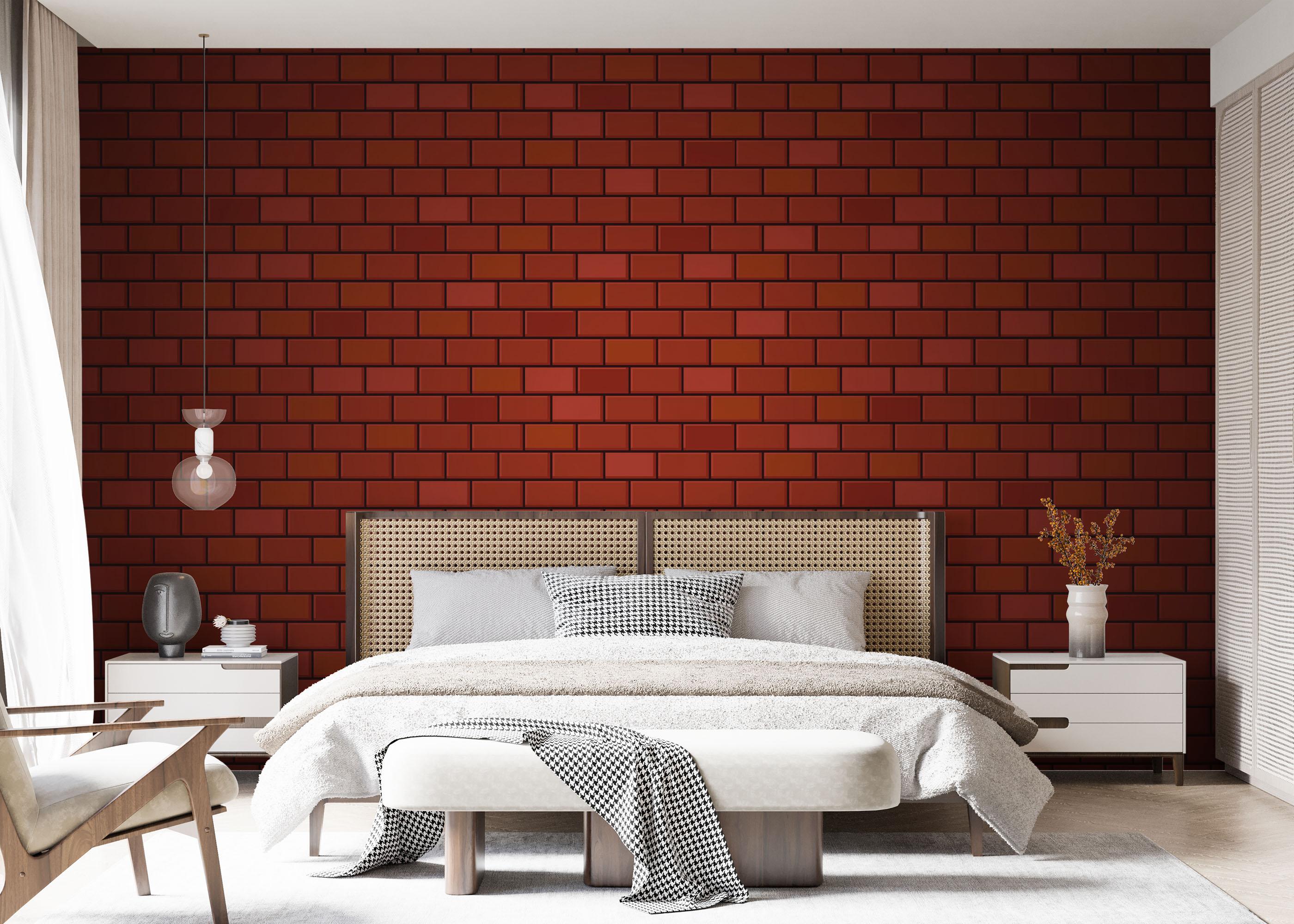 Fototapet Red Light Brick mockup 7