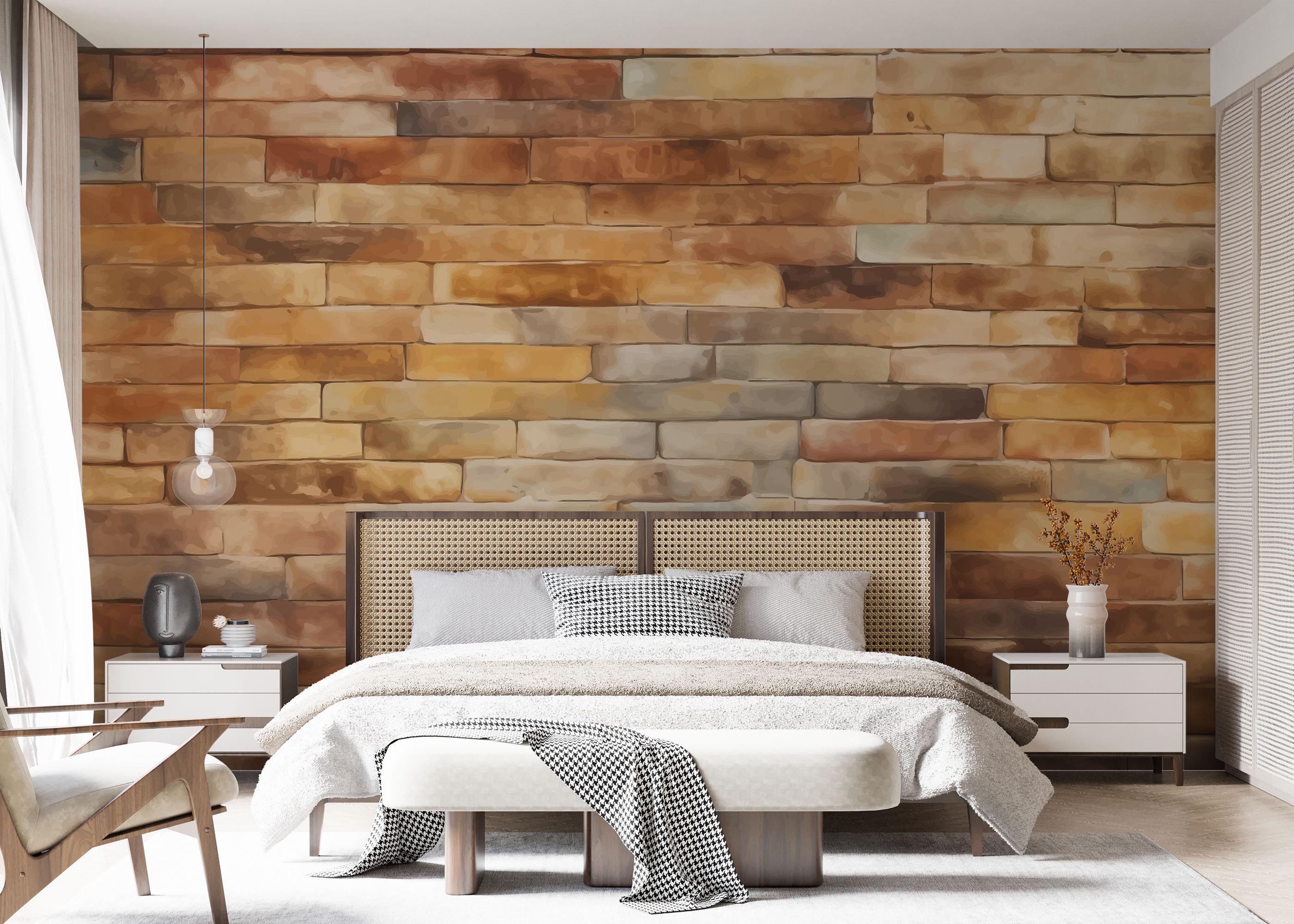 Fototapet Yellow Light Brick mockup 7