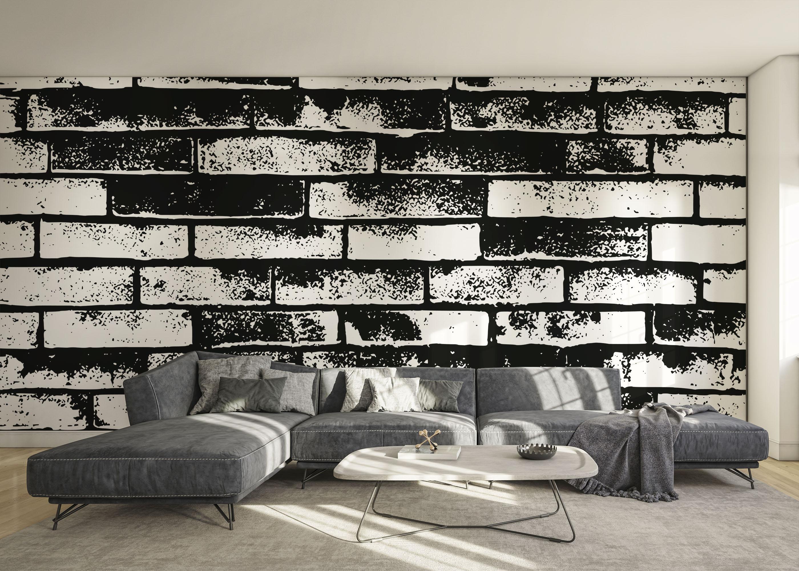 Fototapet Brick Black Spray mockup 0