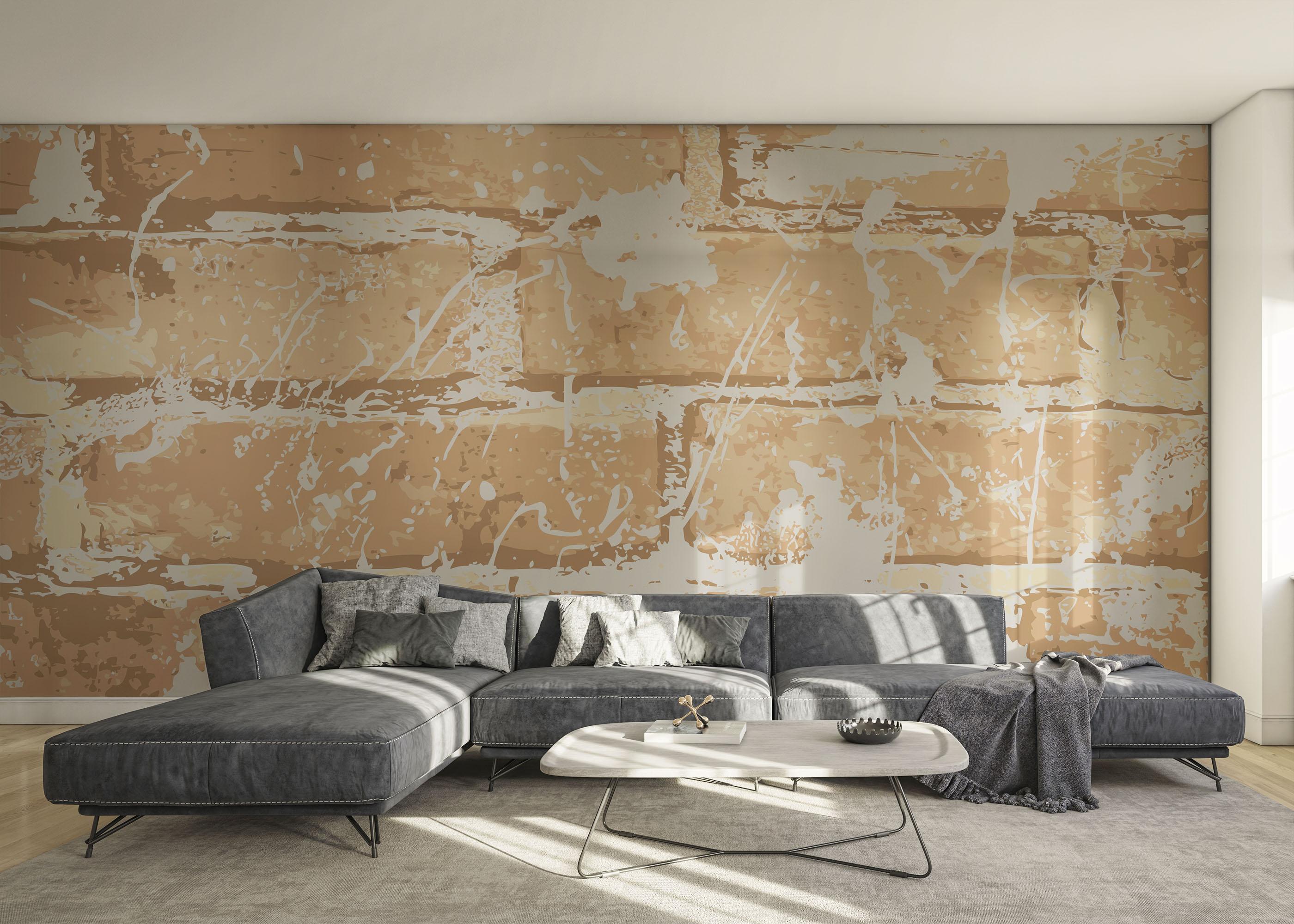 Fototapet Brick Cream Art mockup 0