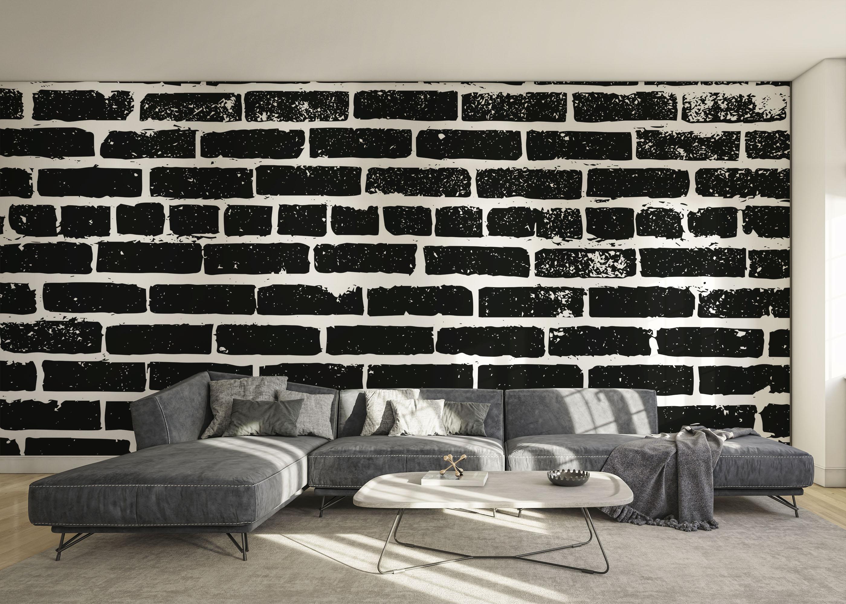 Fototapet Brick White Spray mockup 0
