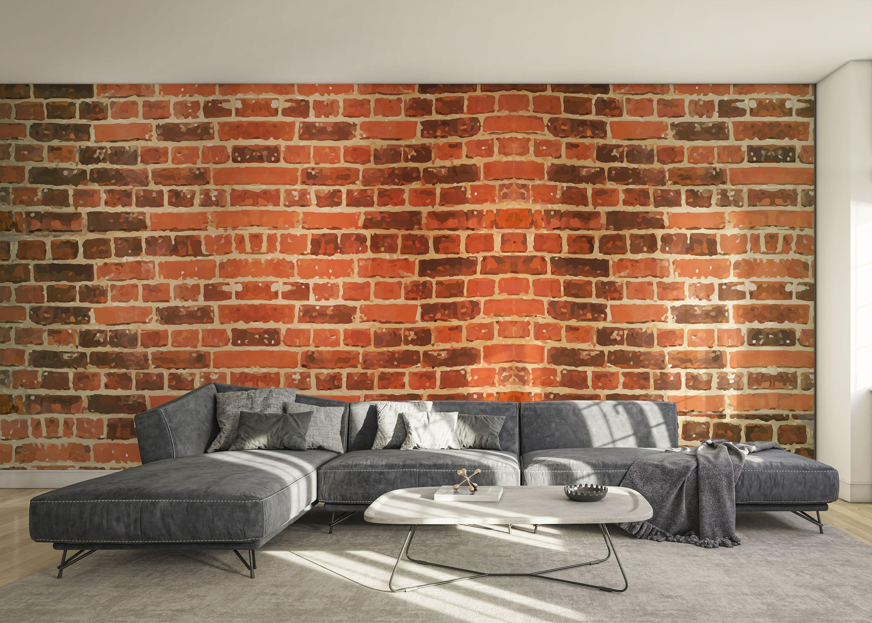 Fototapet Cool Orange Brick mockup 0