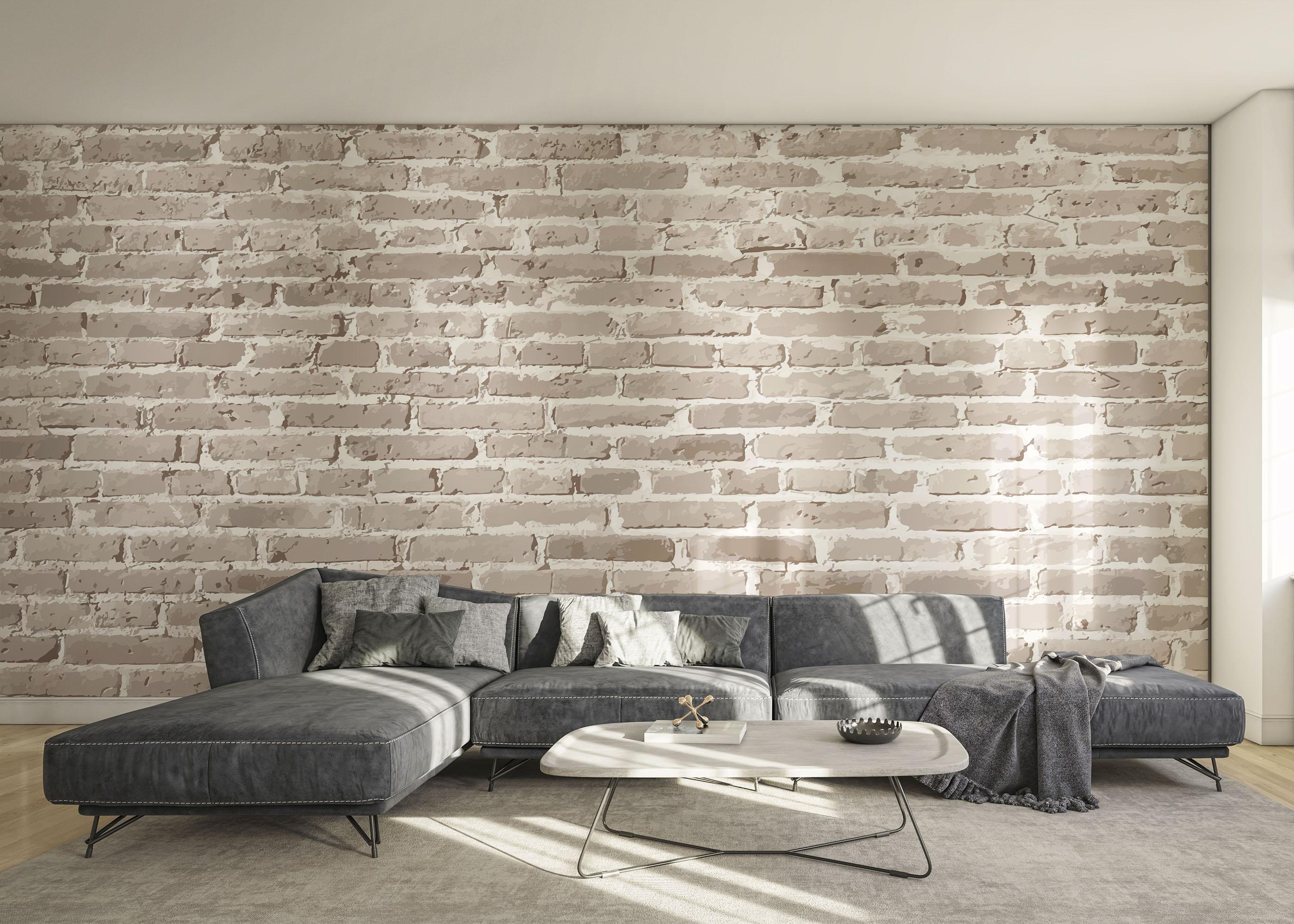 Fototapet Cream Long Brick mockup 0