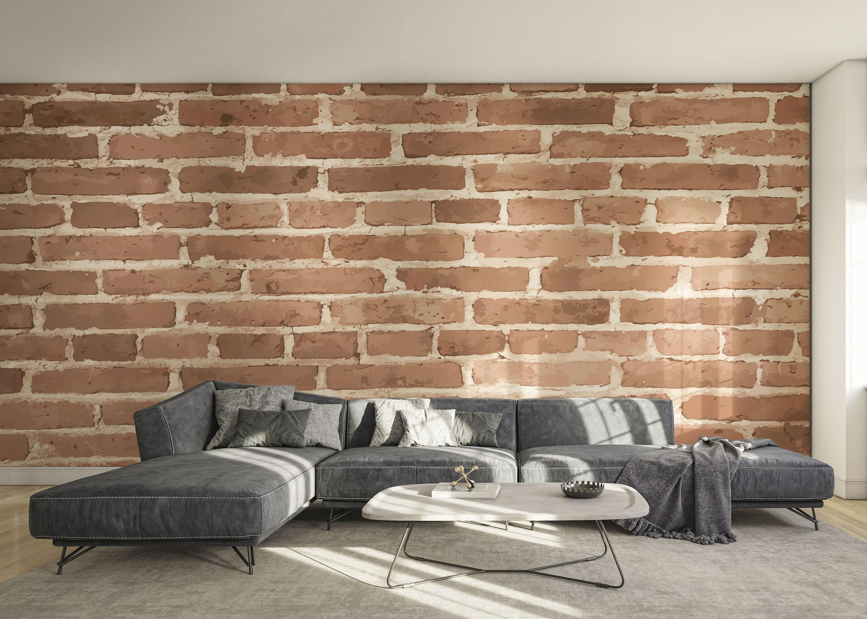 Fototapet Dark Cream Brick mockup 0