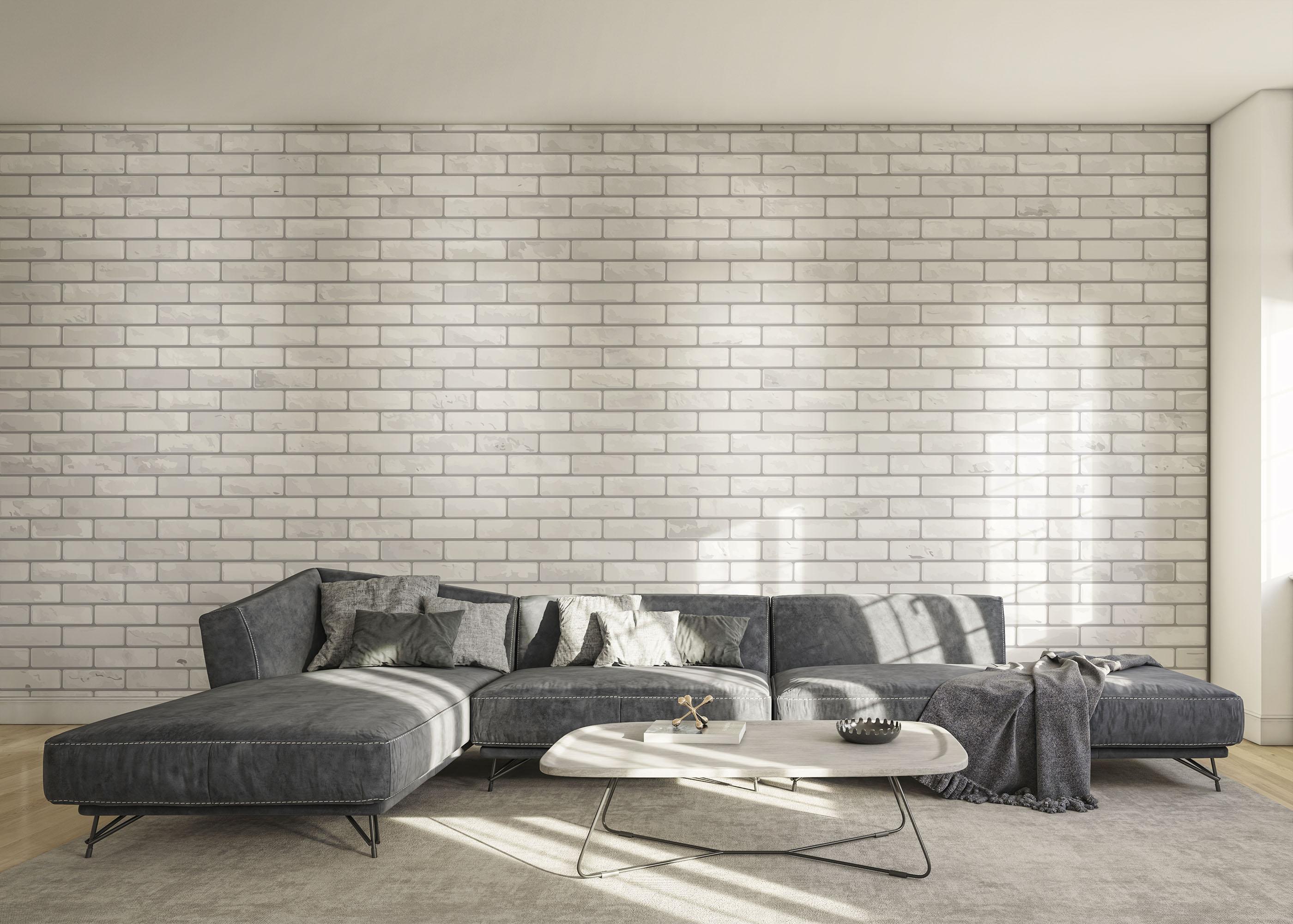Fototapet Grey Brick Wall mockup 0