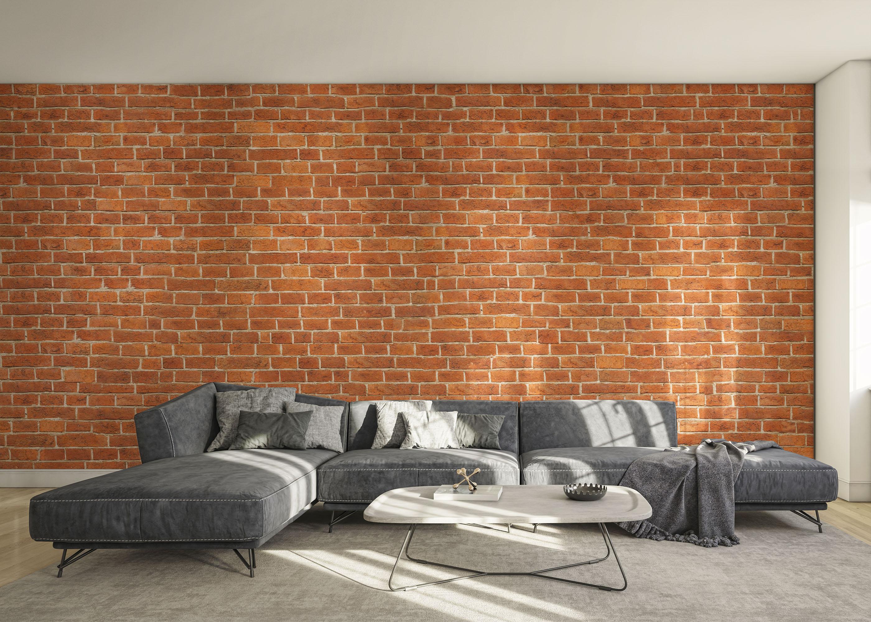 Fototapet Orange Brick Wall mockup 0