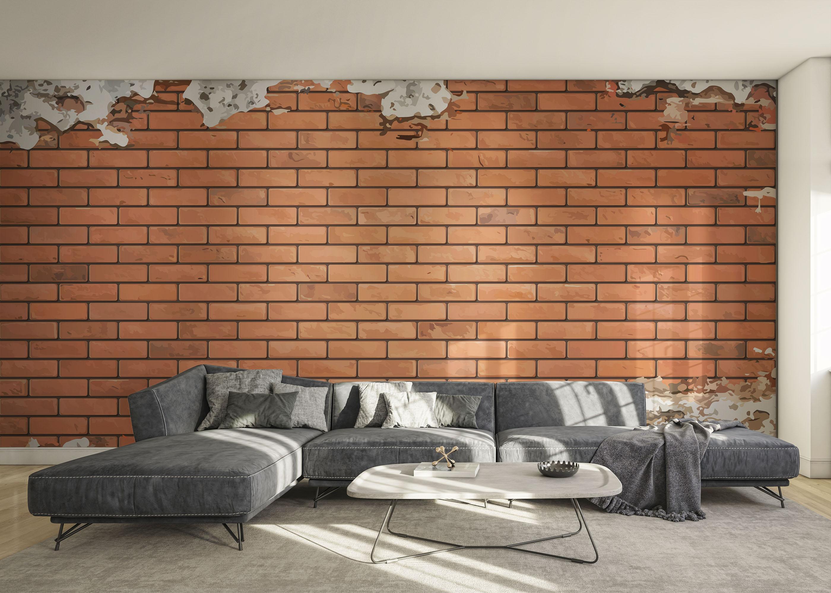 Fototapet Pretty Color Brick mockup 0