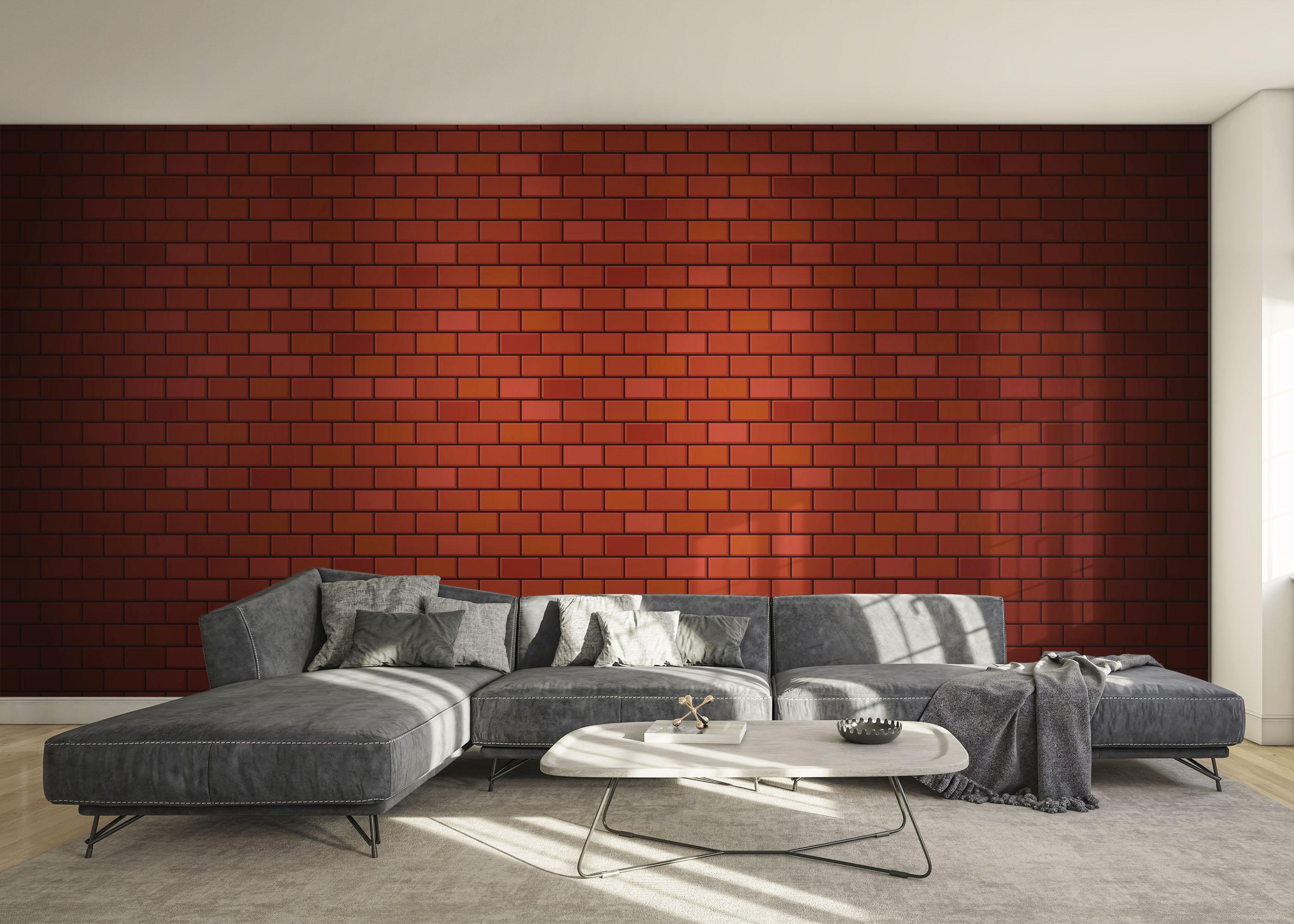 Fototapet Red Light Brick mockup 0