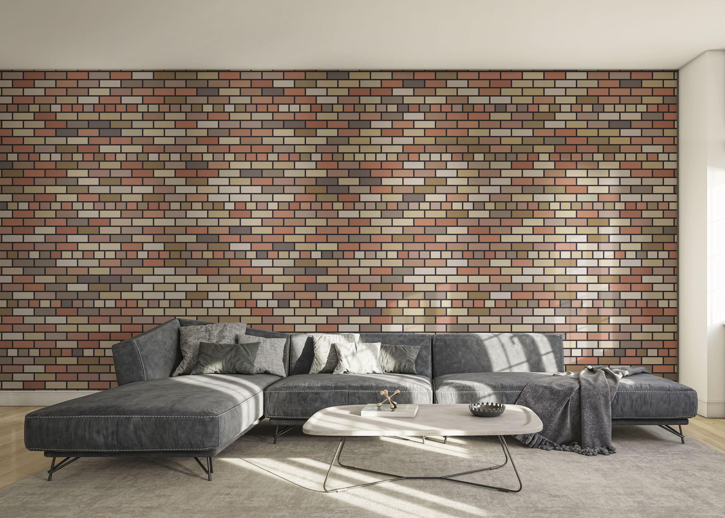 Fototapet Small Brown Brick mockup 0