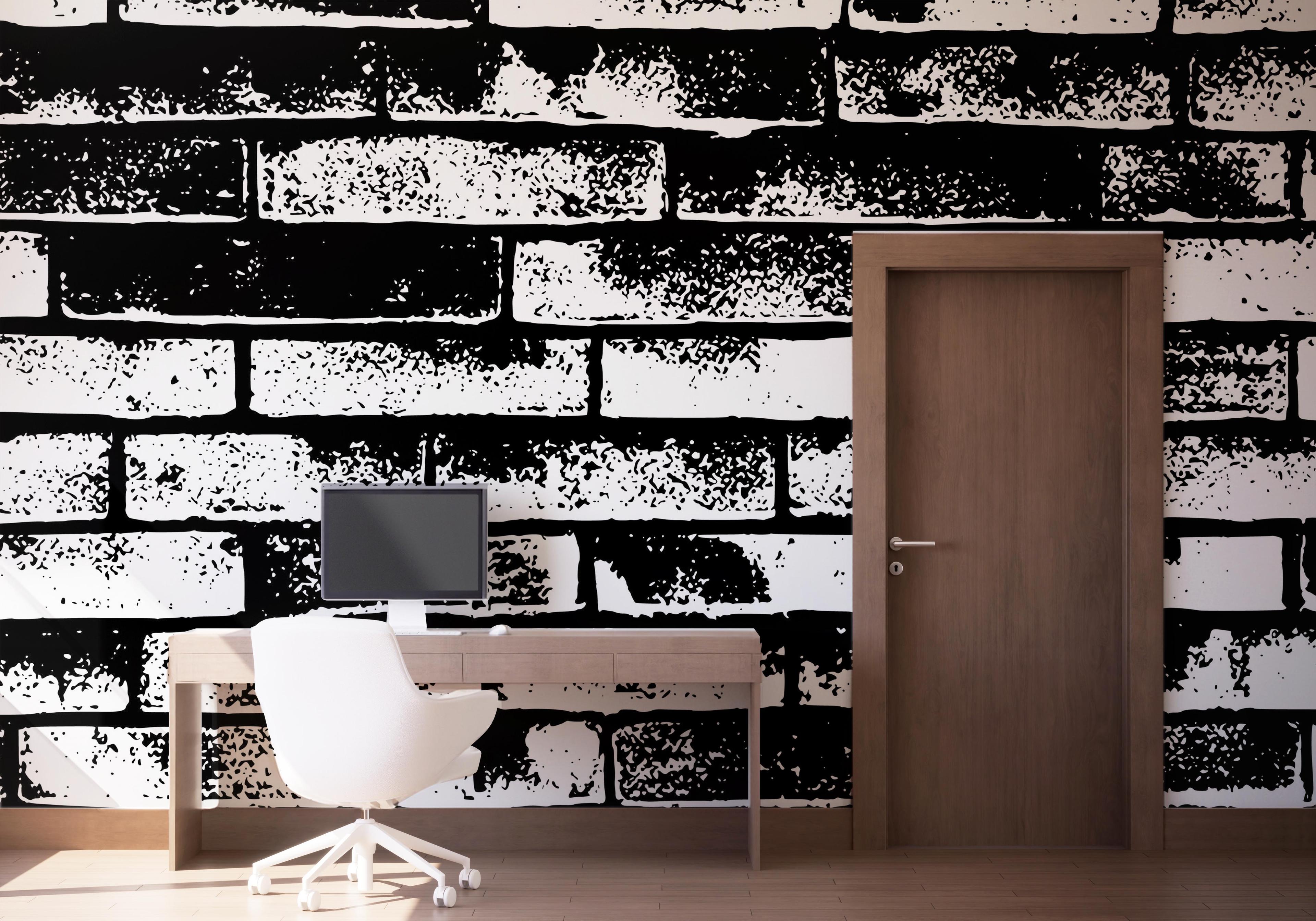 Fototapet Brick Black Spray mockup 1