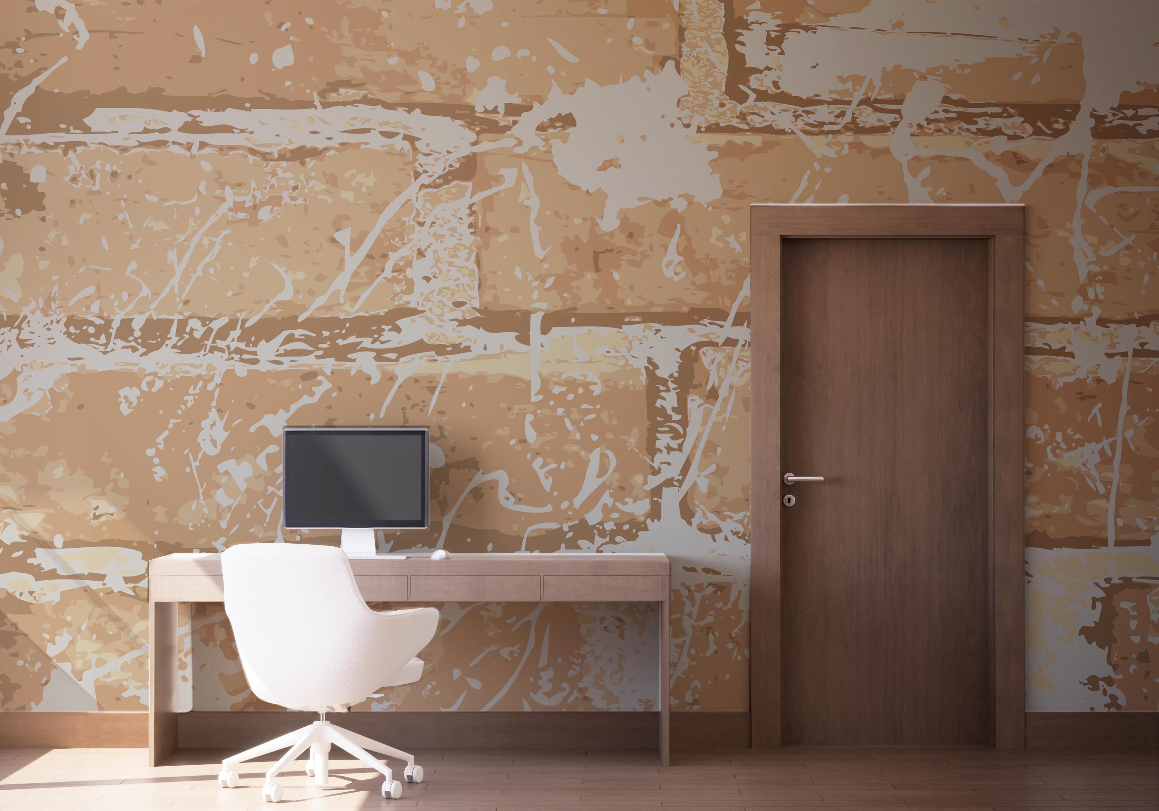 Fototapet Brick Cream Art mockup 1