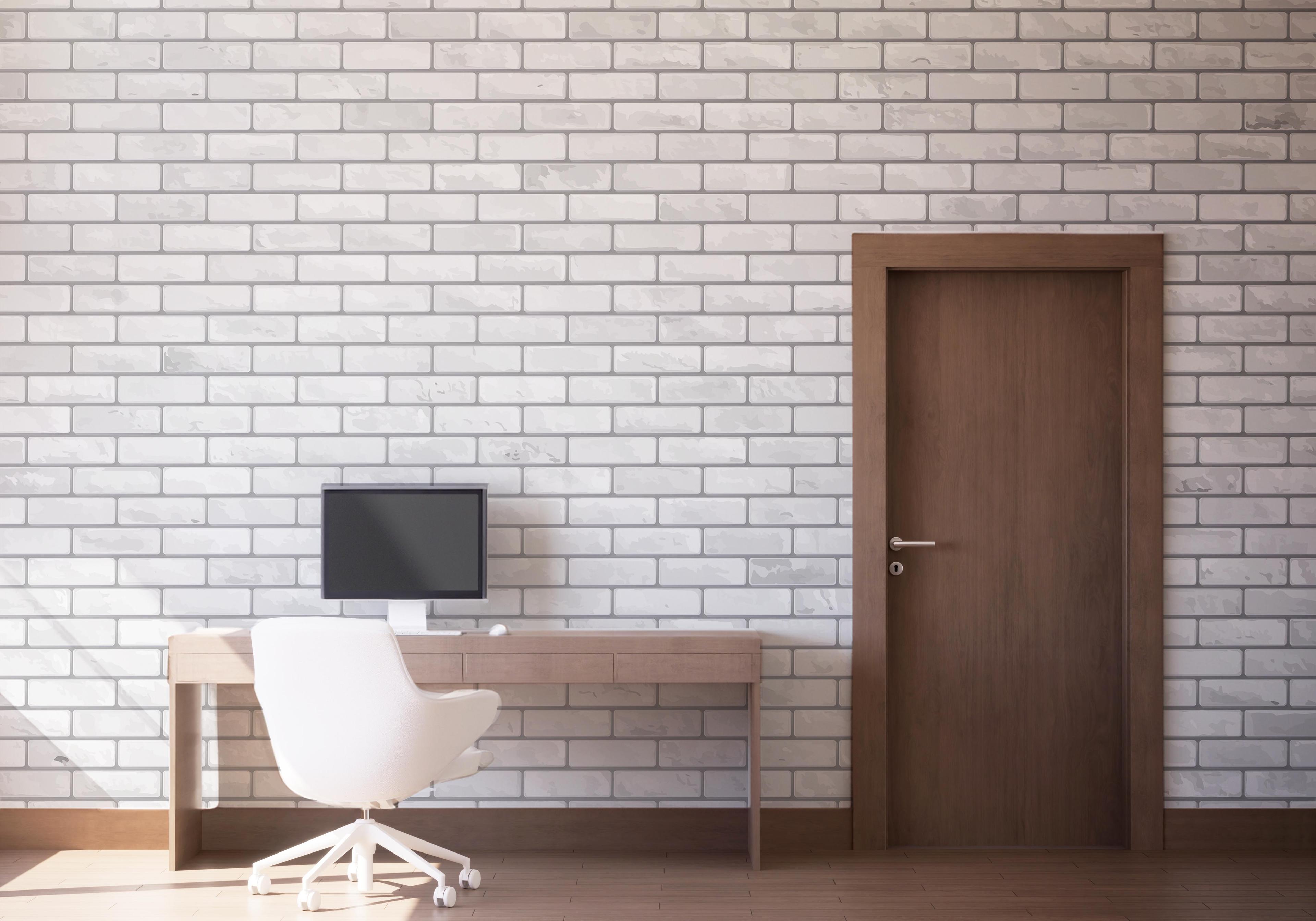 Fototapet Grey Brick Wall mockup 1