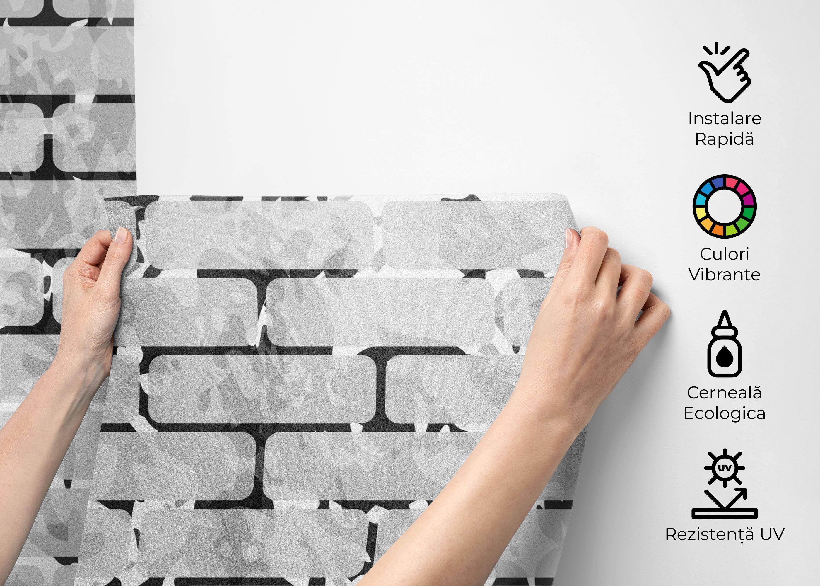 Fototapet Black Line Brick mockup 2