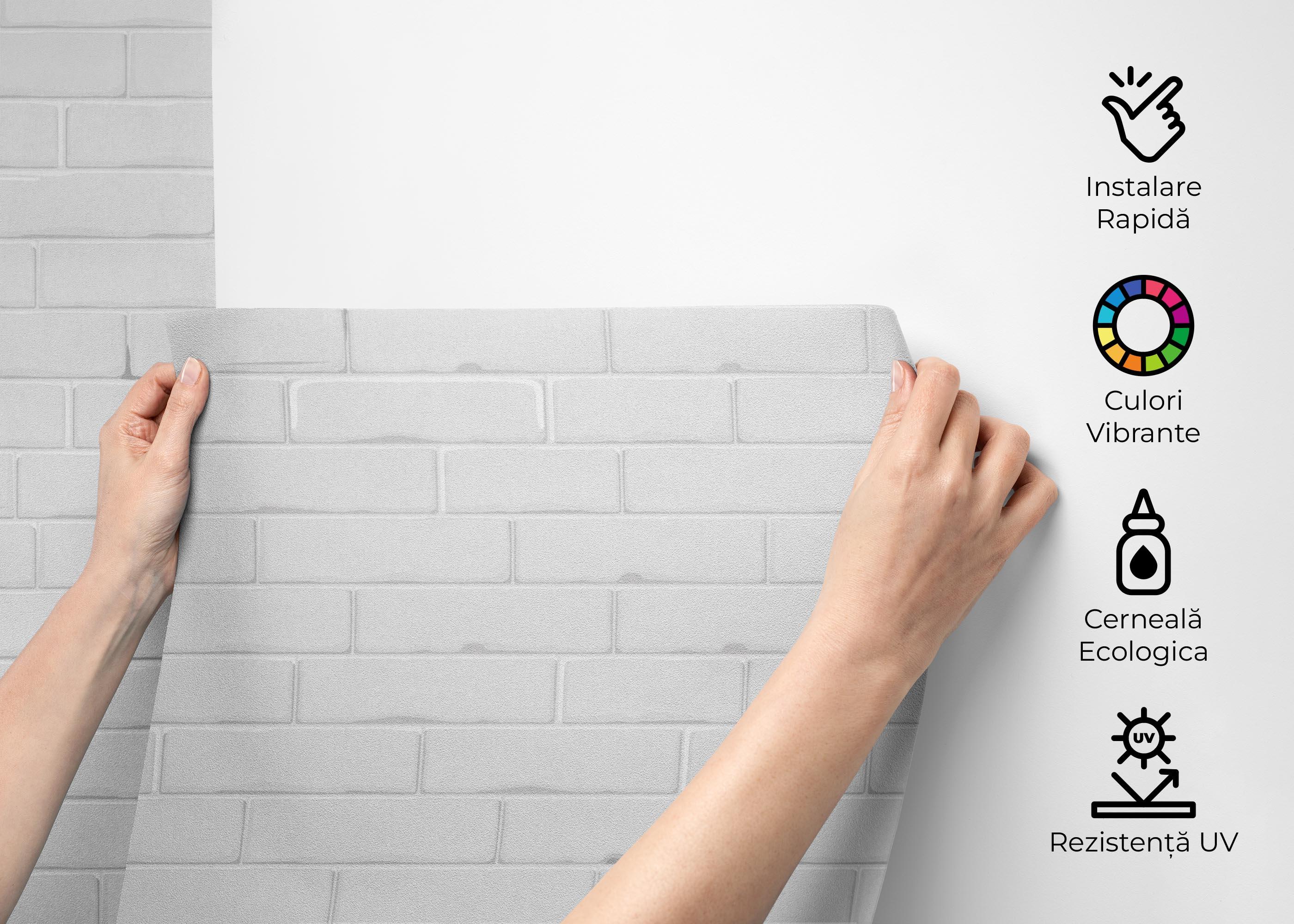 Fototapet Brick White Wall mockup 2