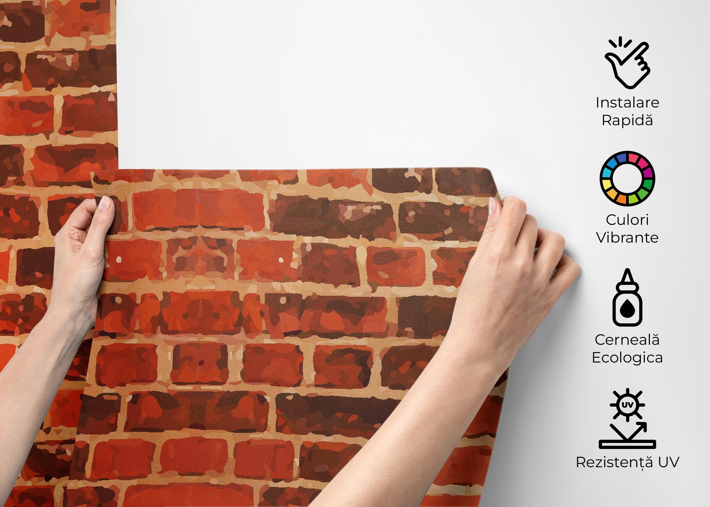 Fototapet Cool Orange Brick mockup 2