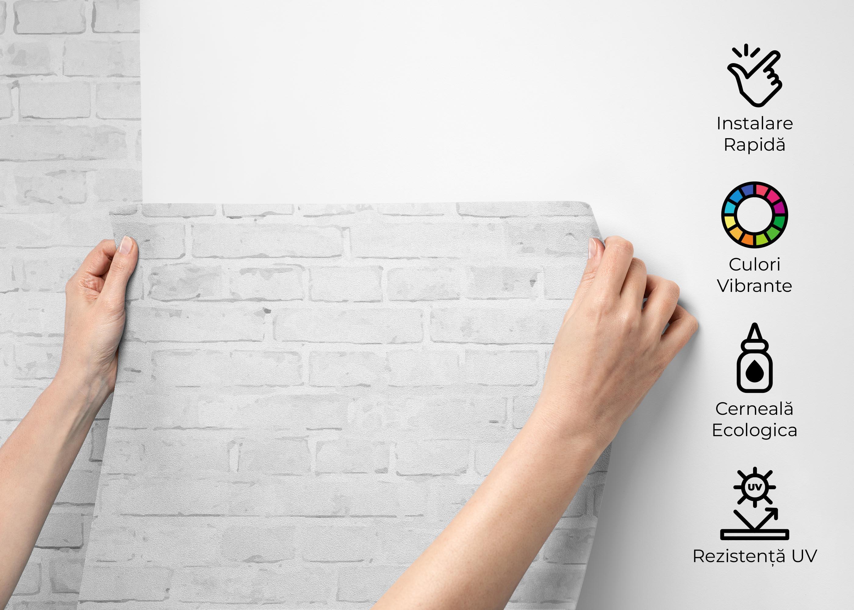 Fototapet Light White Brick mockup 2