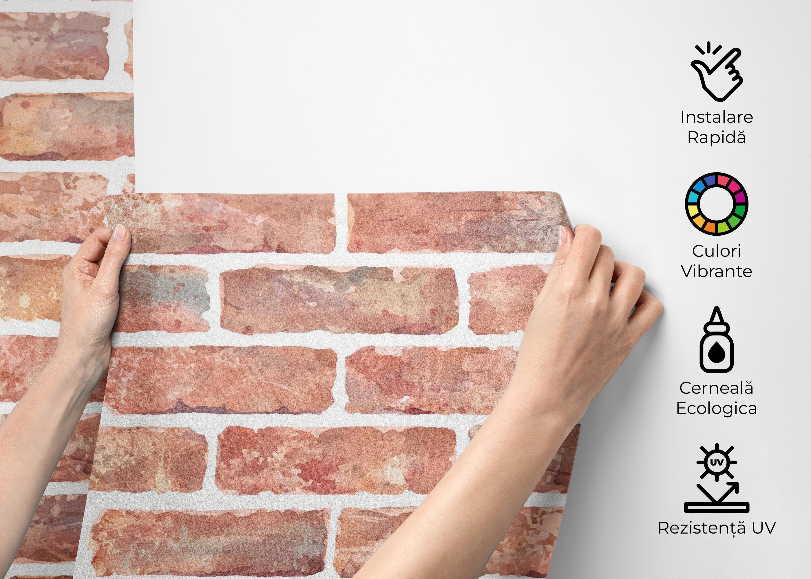 Fototapet Pastel Colors Brick mockup 2