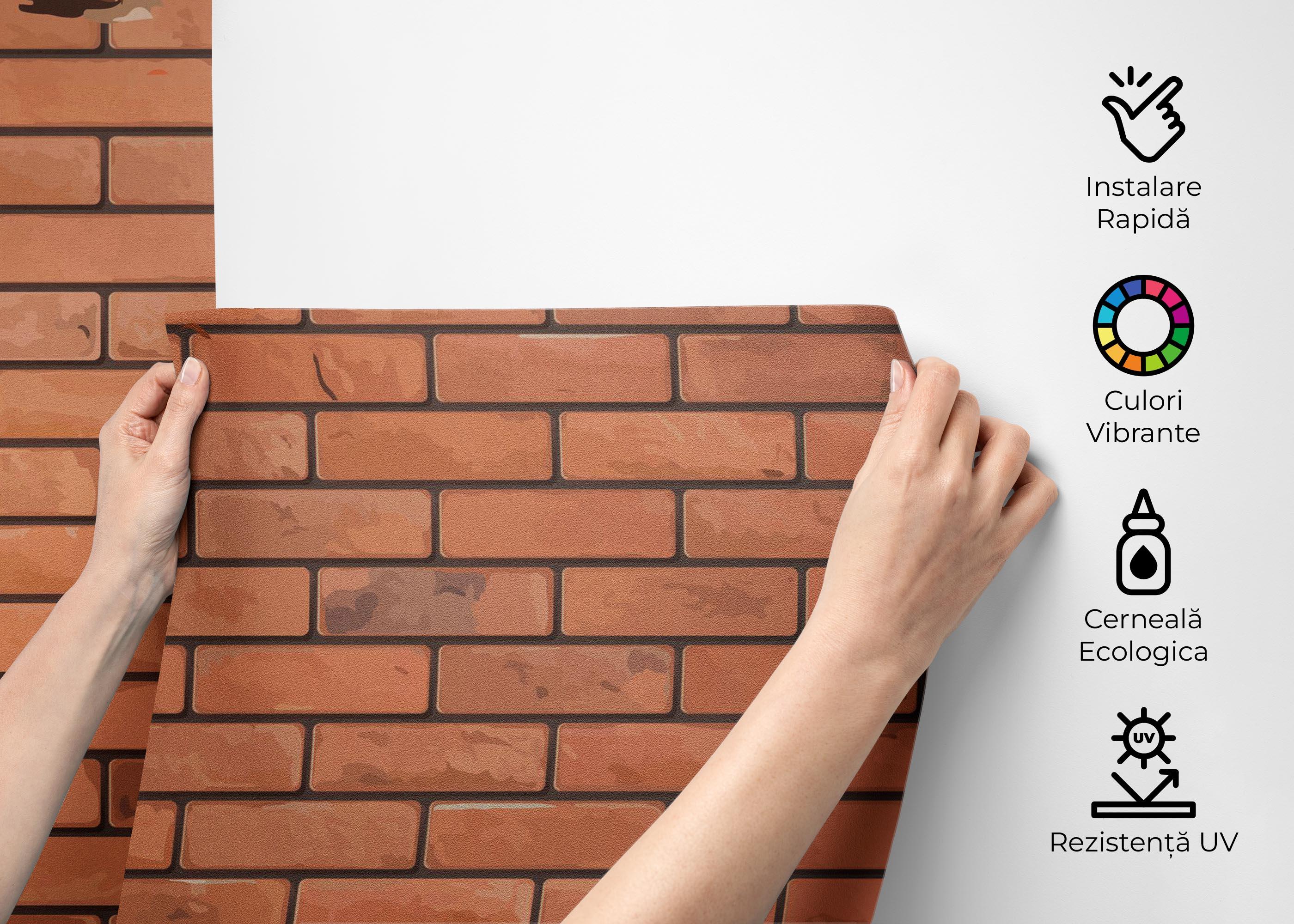 Fototapet Pretty Color Brick mockup 2