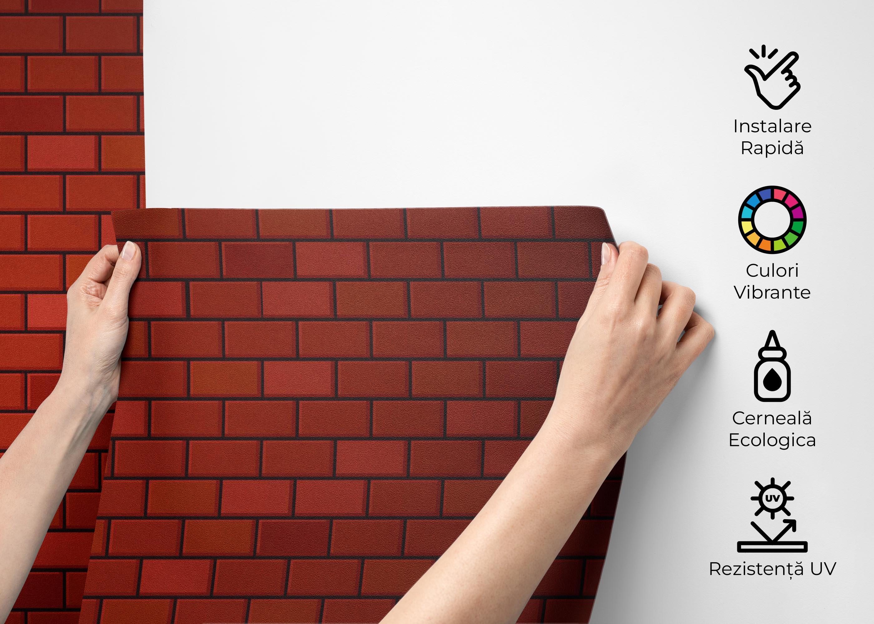 Fototapet Red Light Brick mockup 2
