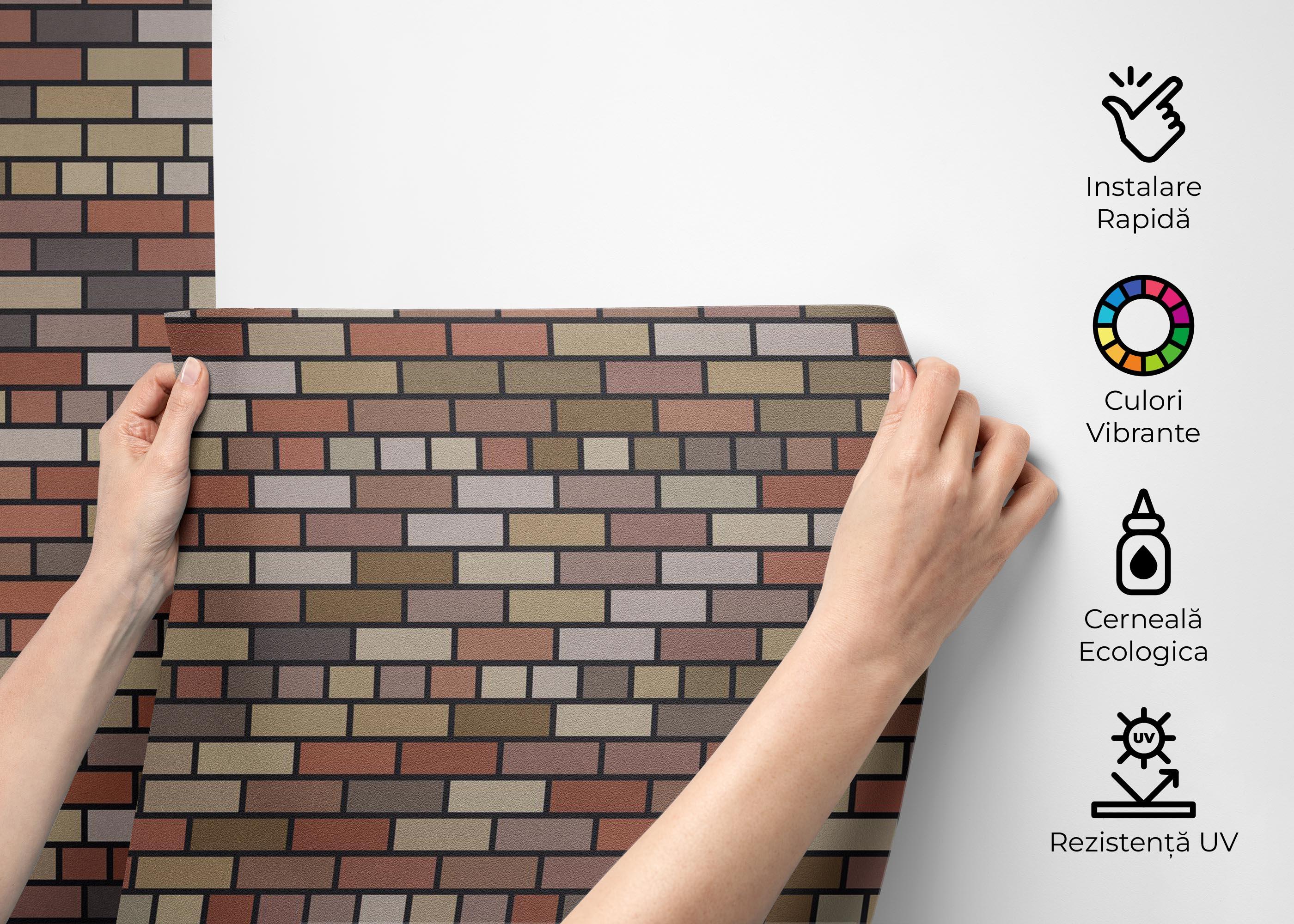 Fototapet Small Brown Brick mockup 2