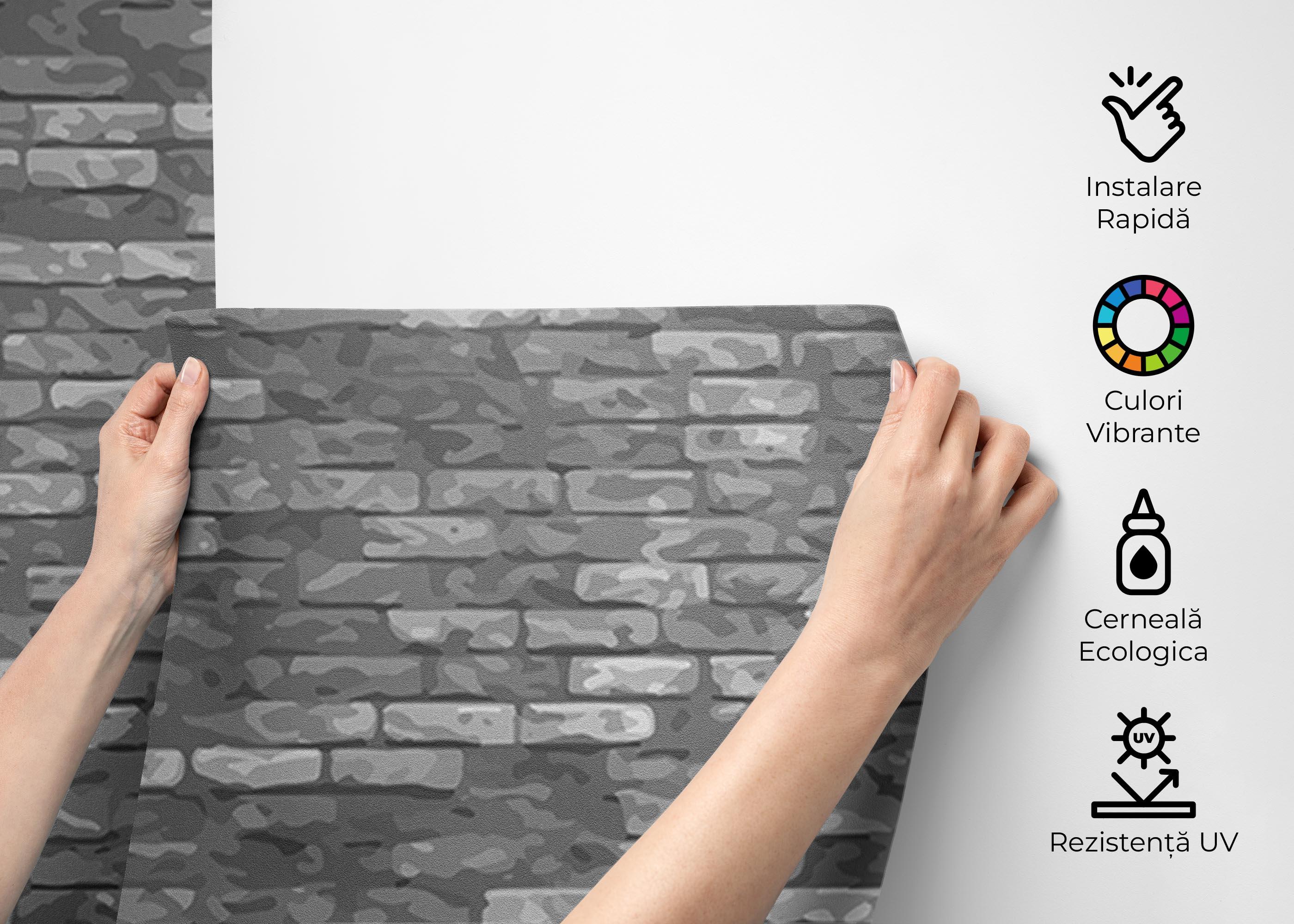 Fototapet Small Dark Grey Brick mockup 2