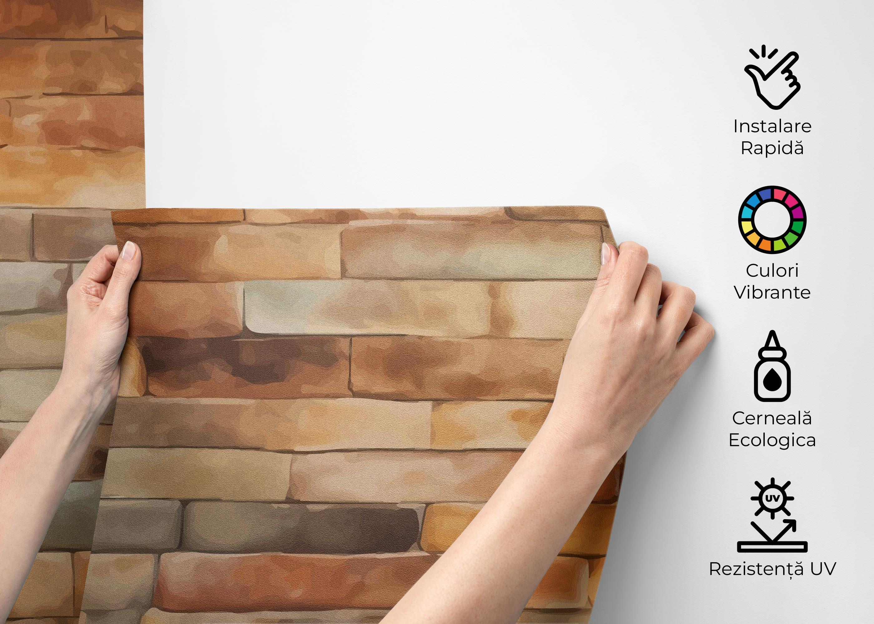 Fototapet Yellow Light Brick mockup 2