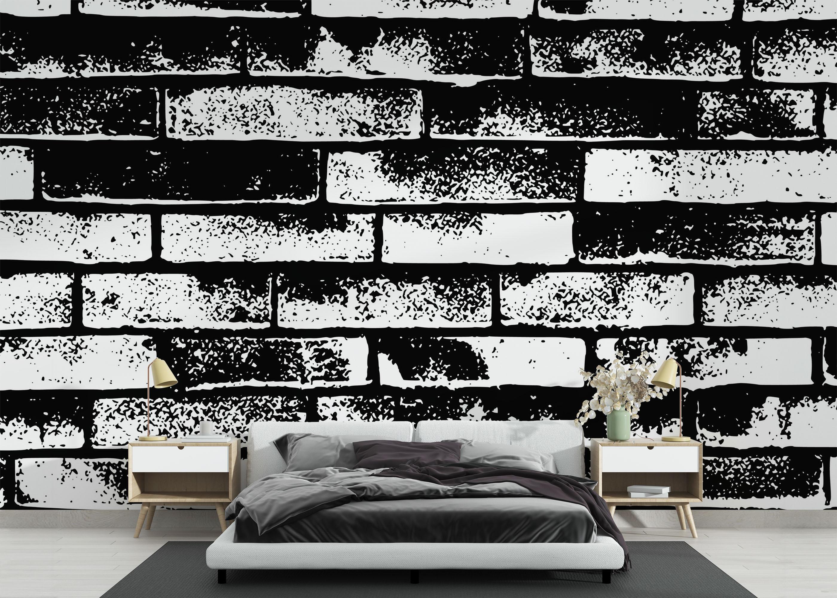 Fototapet Brick Black Spray mockup 3