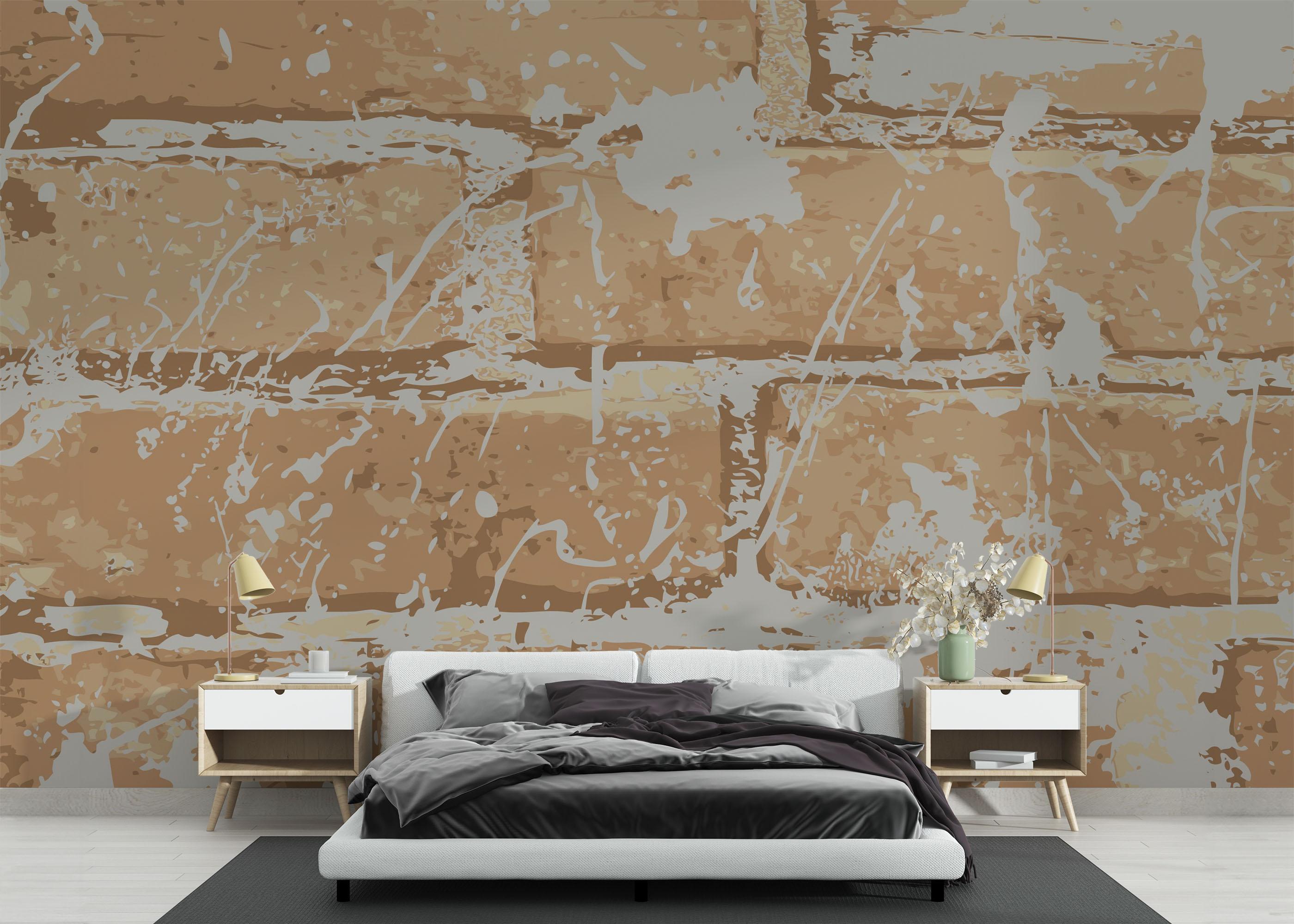 Fototapet Brick Cream Art mockup 3