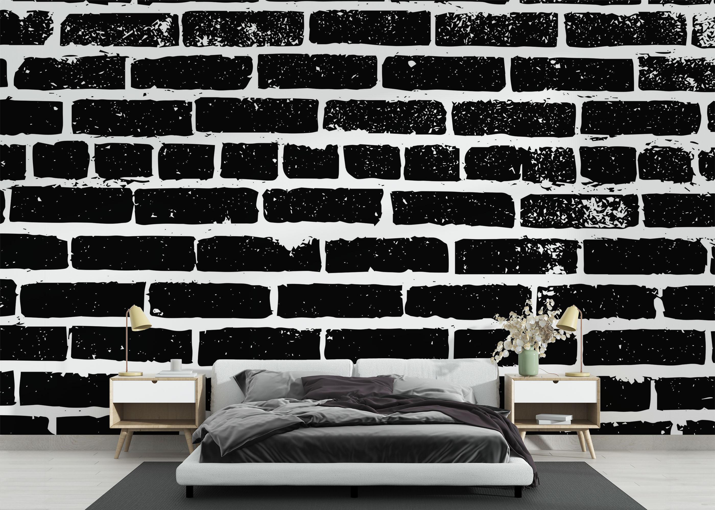 Fototapet Brick White Spray mockup 3