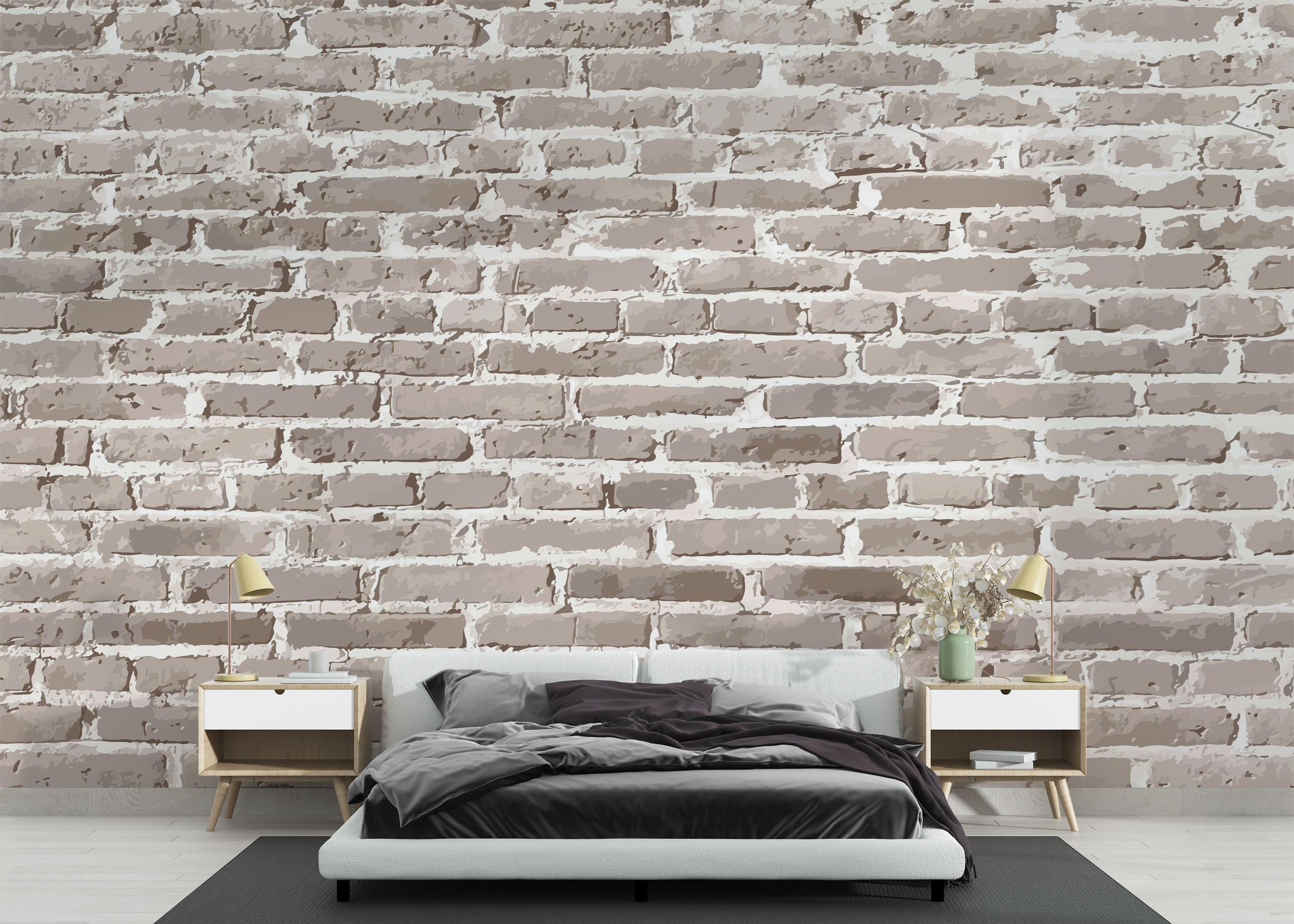 Fototapet Cream Long Brick mockup 3