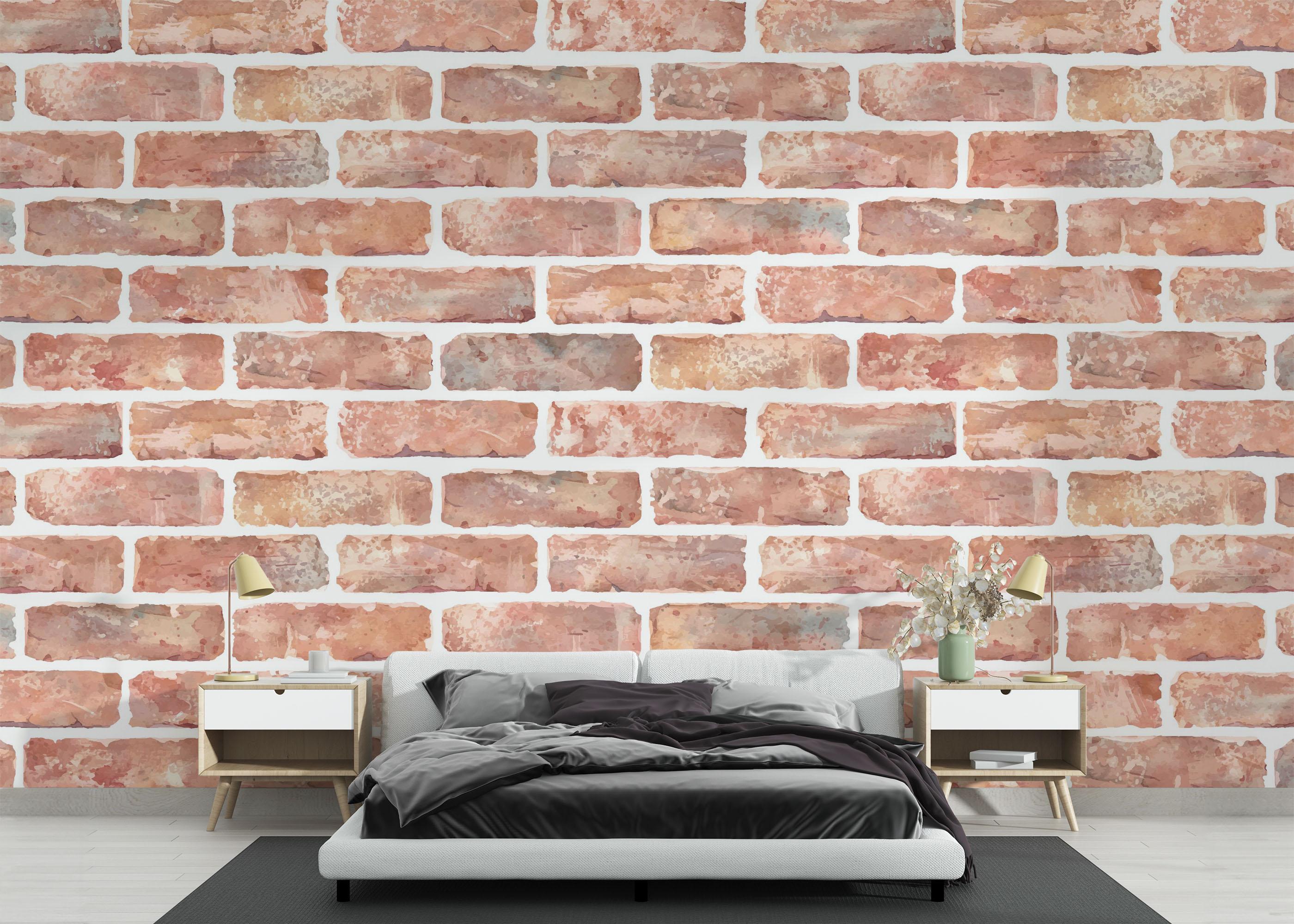 Fototapet Pastel Colors Brick mockup 3