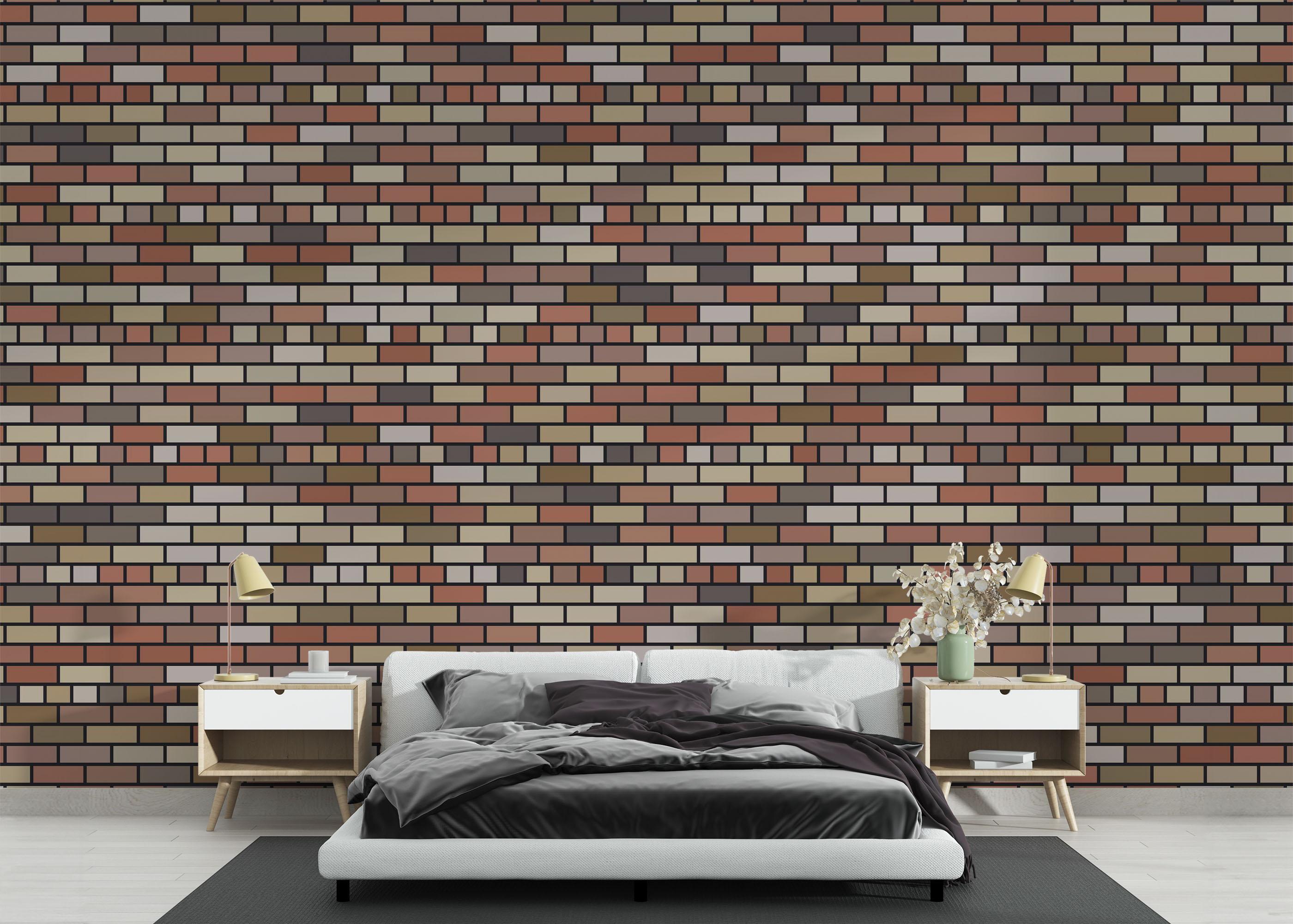 Fototapet Small Brown Brick mockup 3