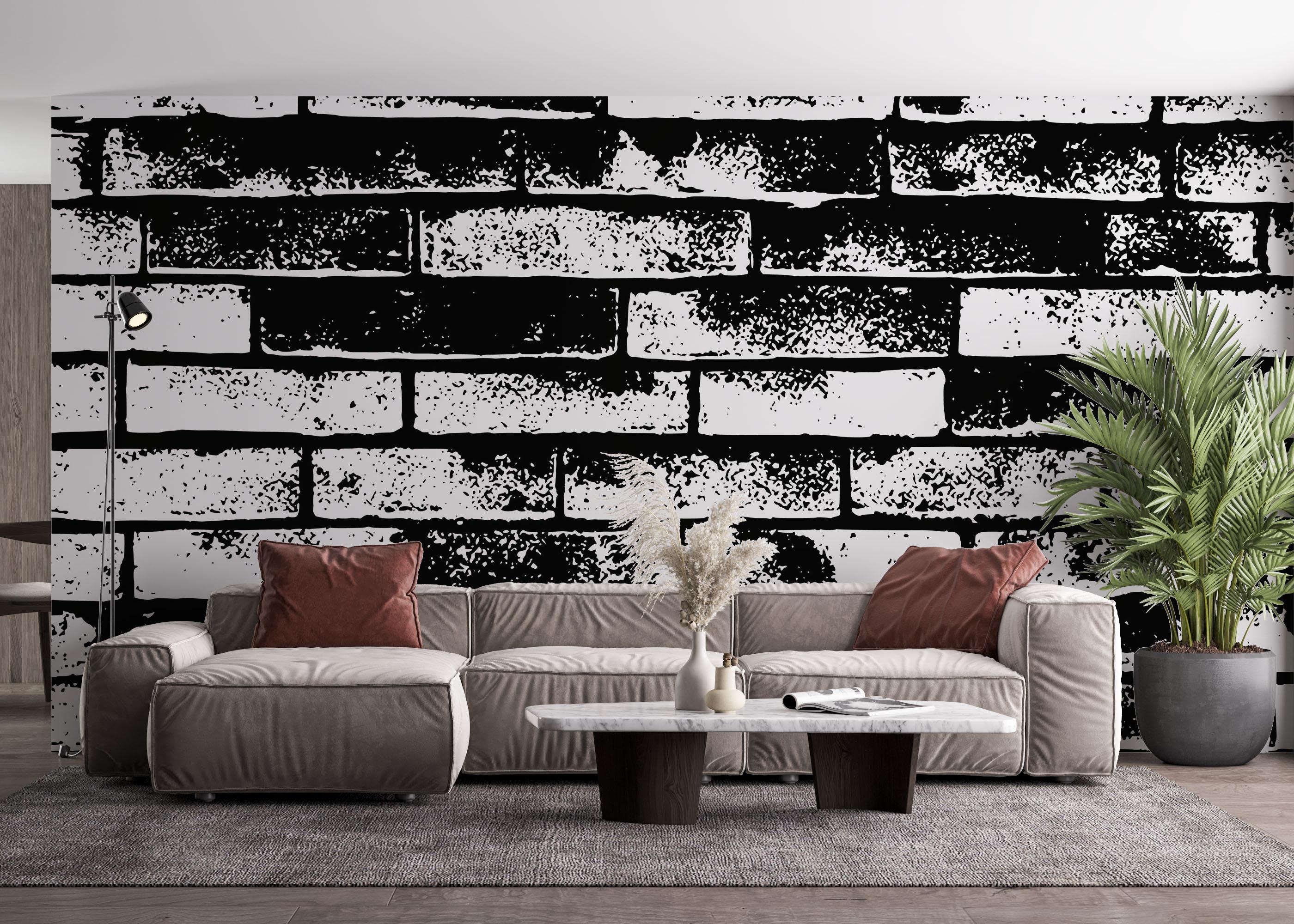 Fototapet Brick Black Spray mockup 4