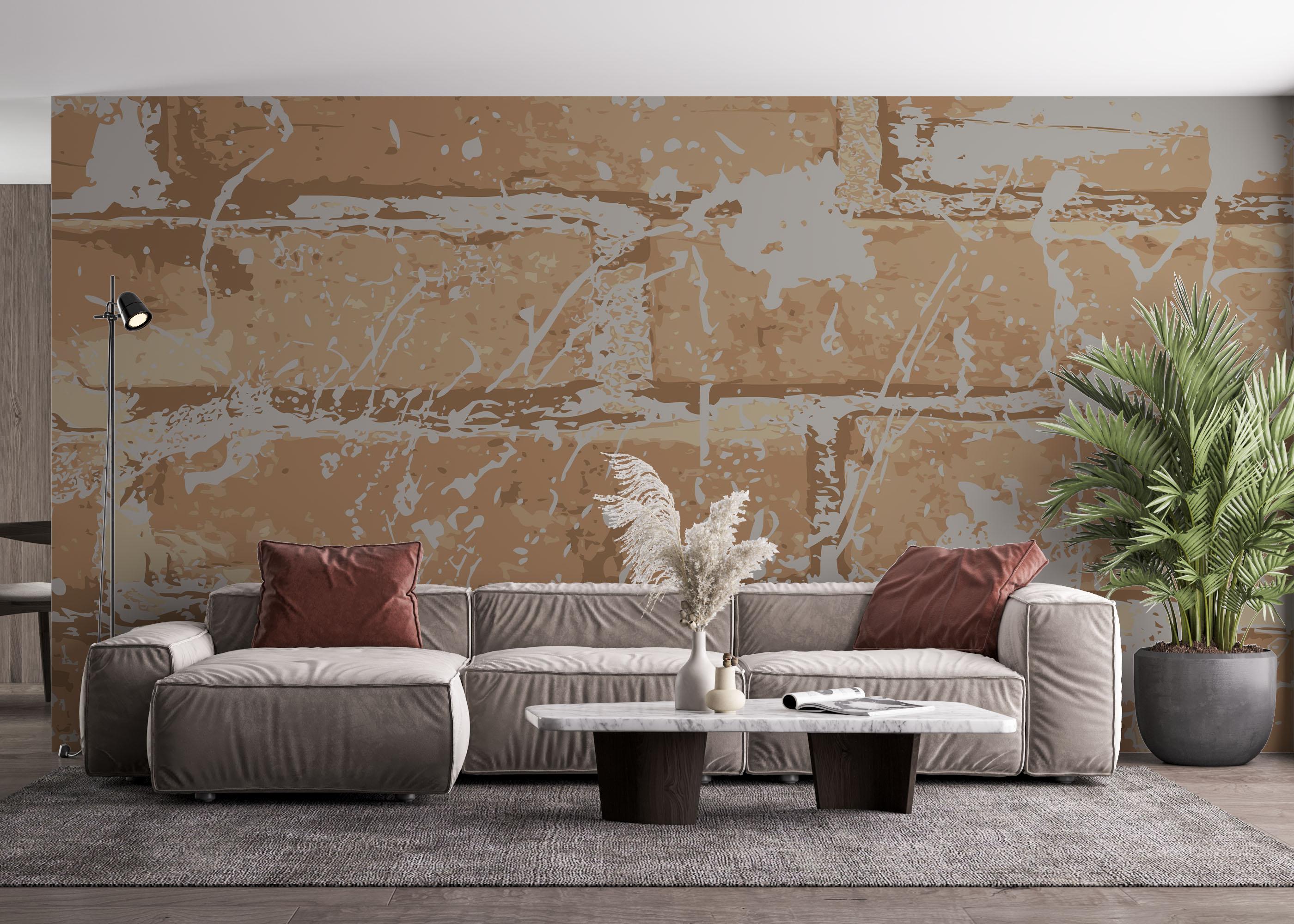 Fototapet Brick Cream Art mockup 4