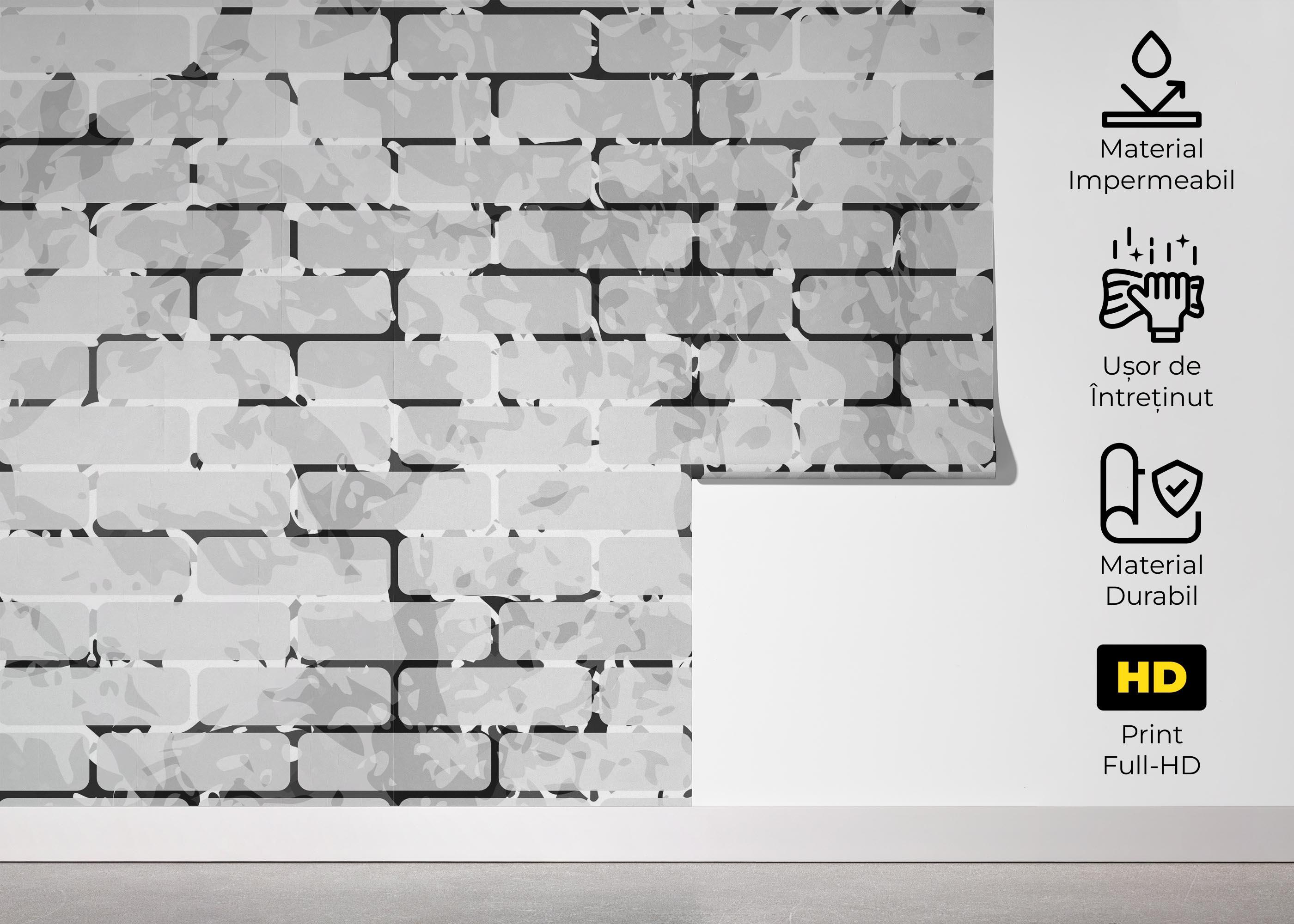 Fototapet Black Line Brick mockup 5