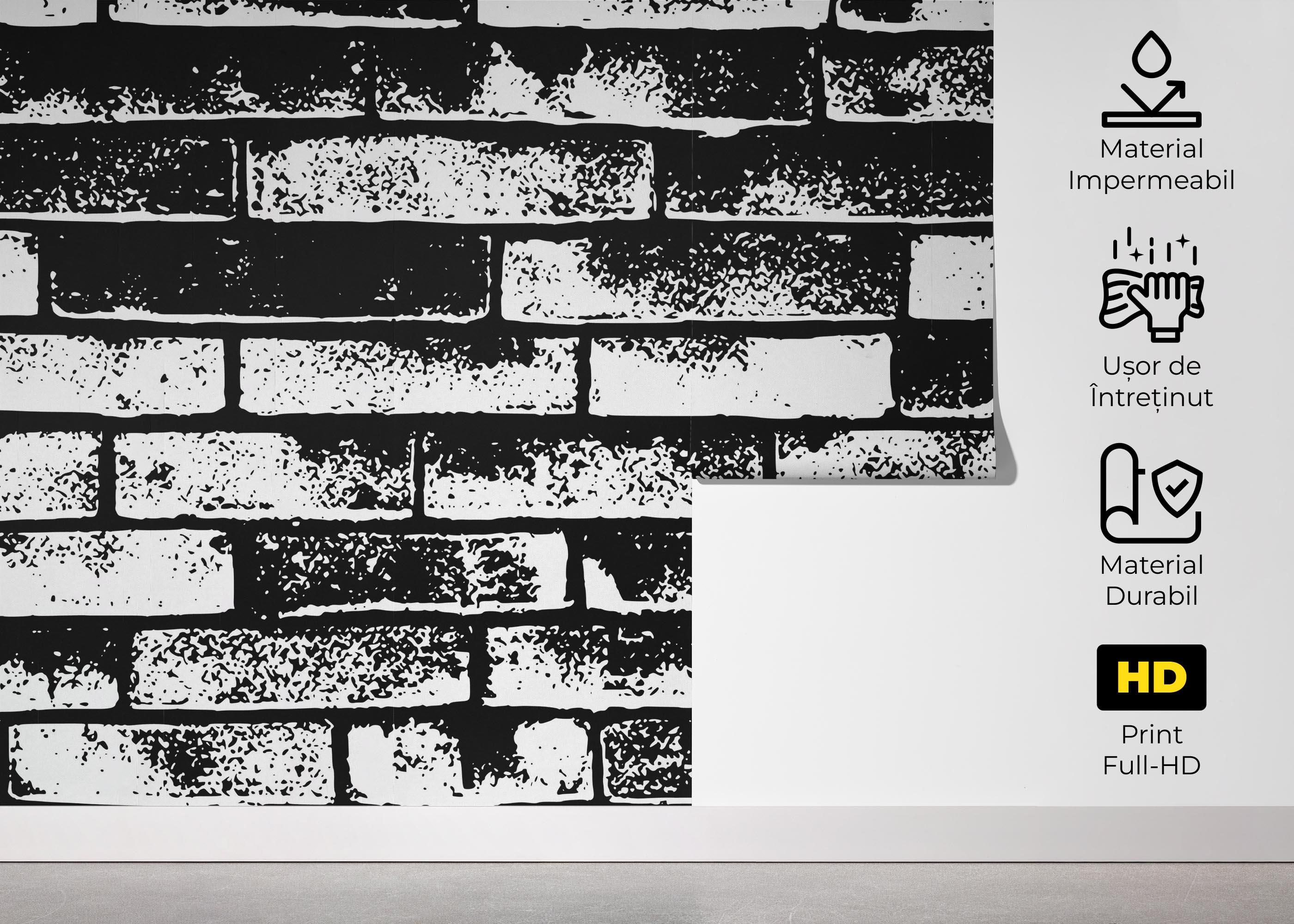 Fototapet Brick Black Spray mockup 5