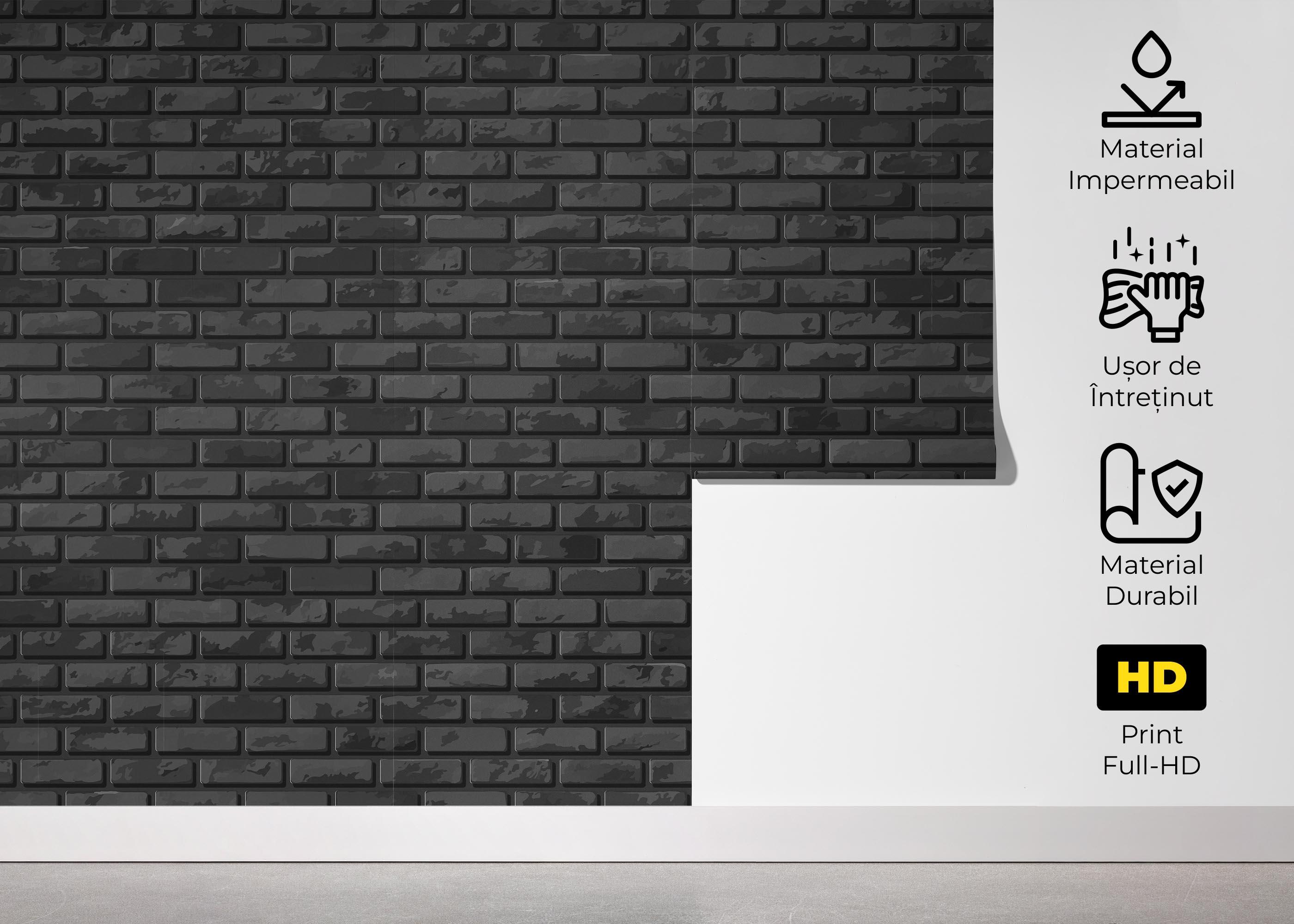Fototapet Brick Cool Black mockup 5