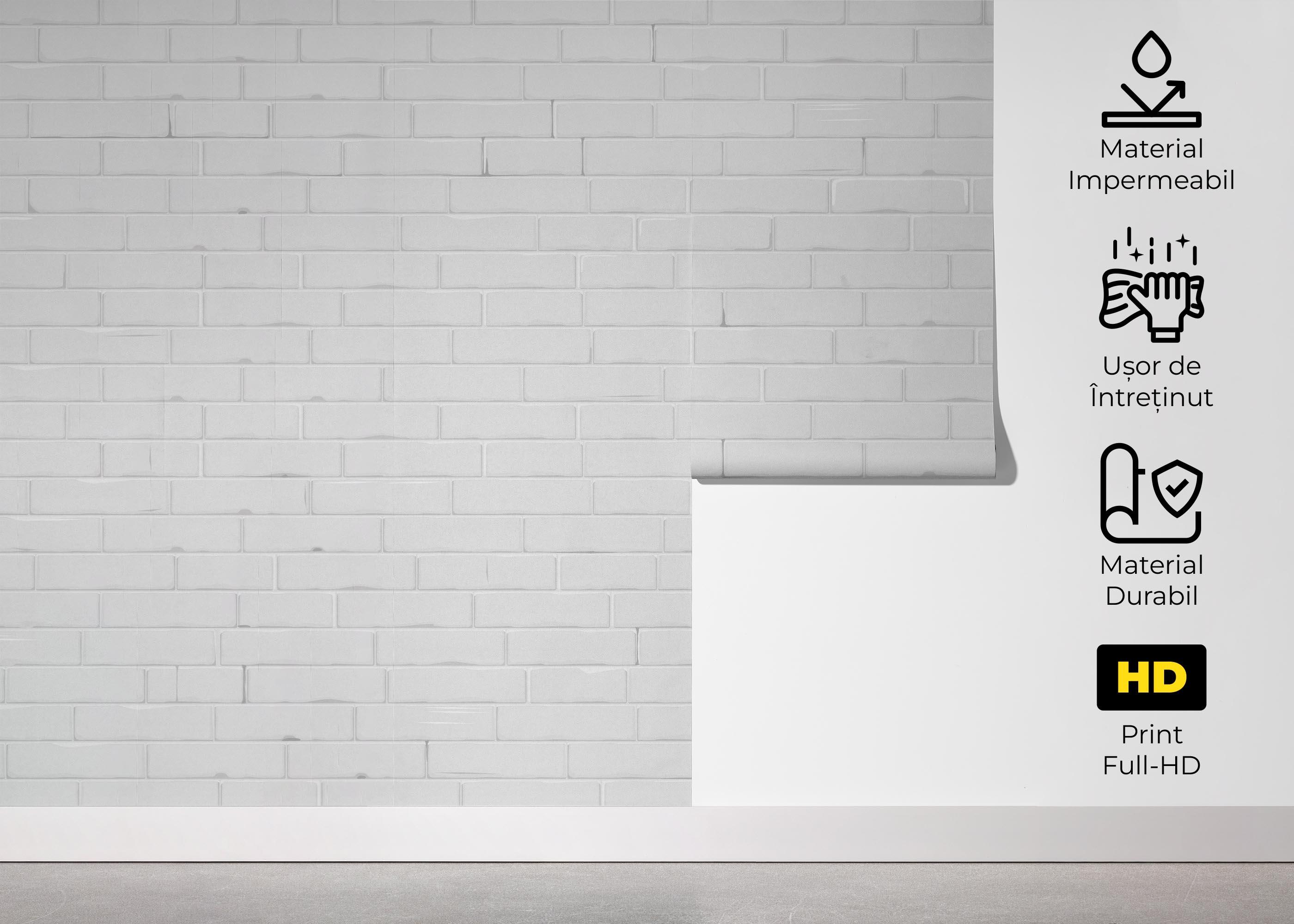 Fototapet Brick White Wall mockup 5