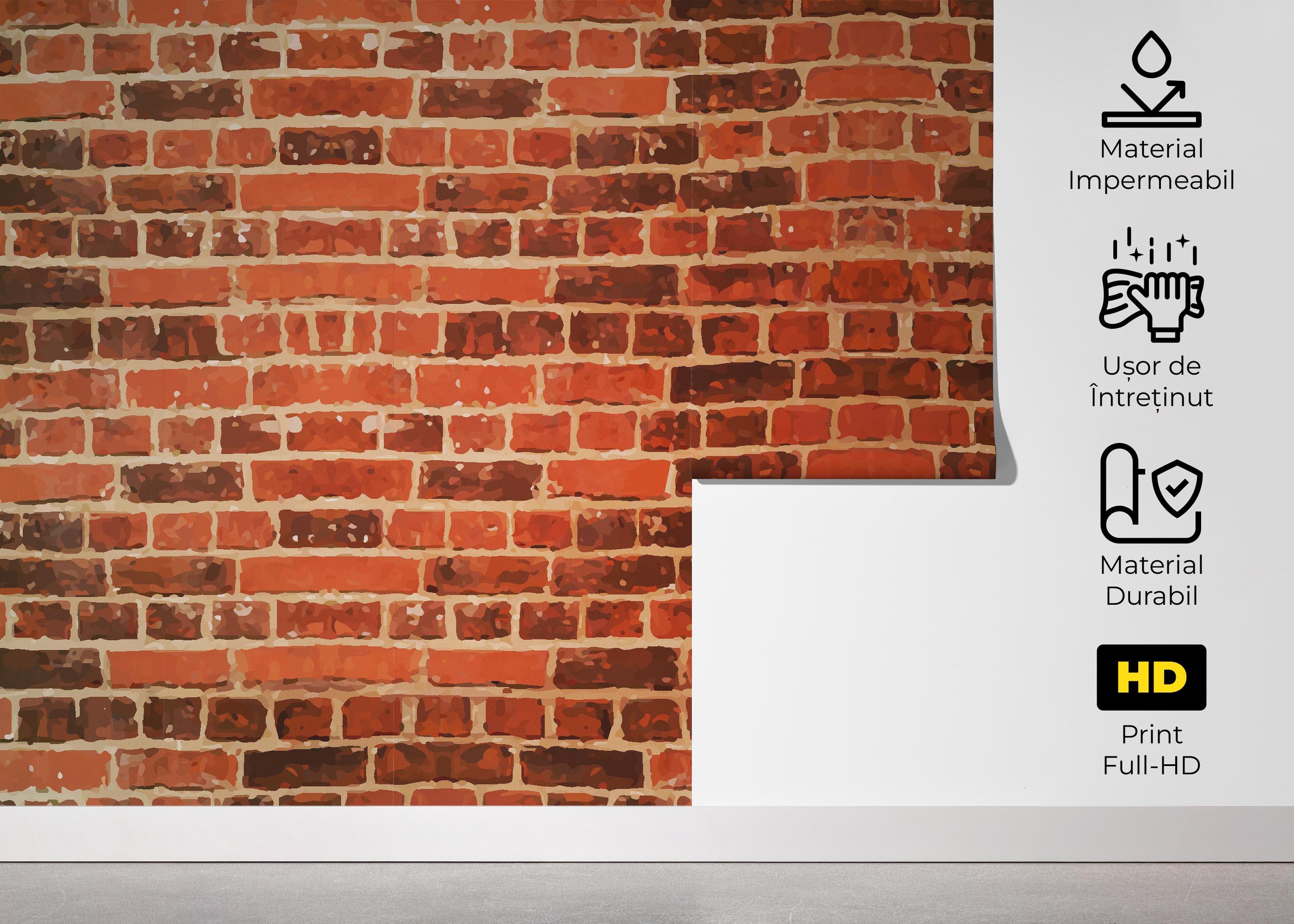 Fototapet Cool Orange Brick mockup 5