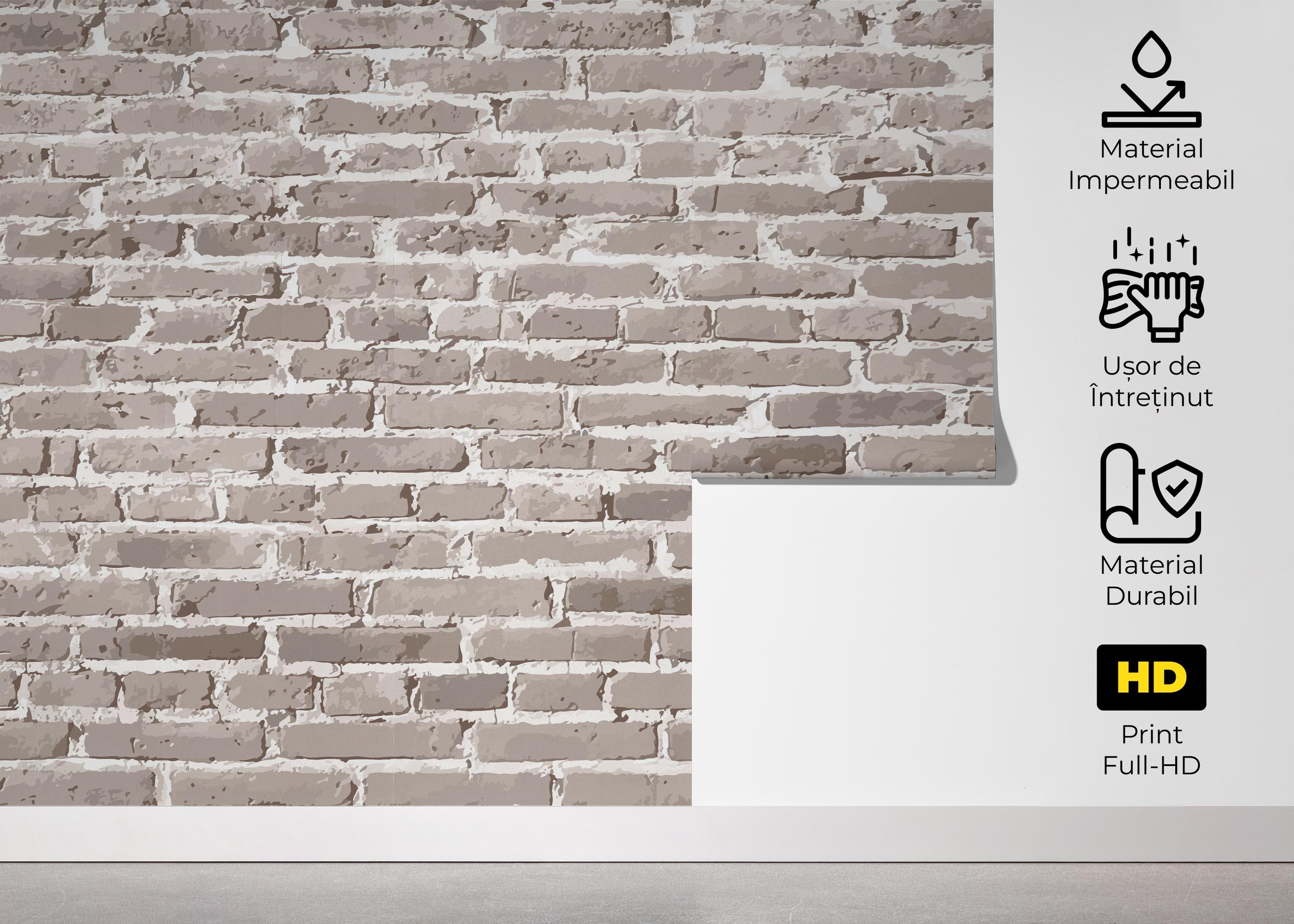 Fototapet Cream Long Brick mockup 5