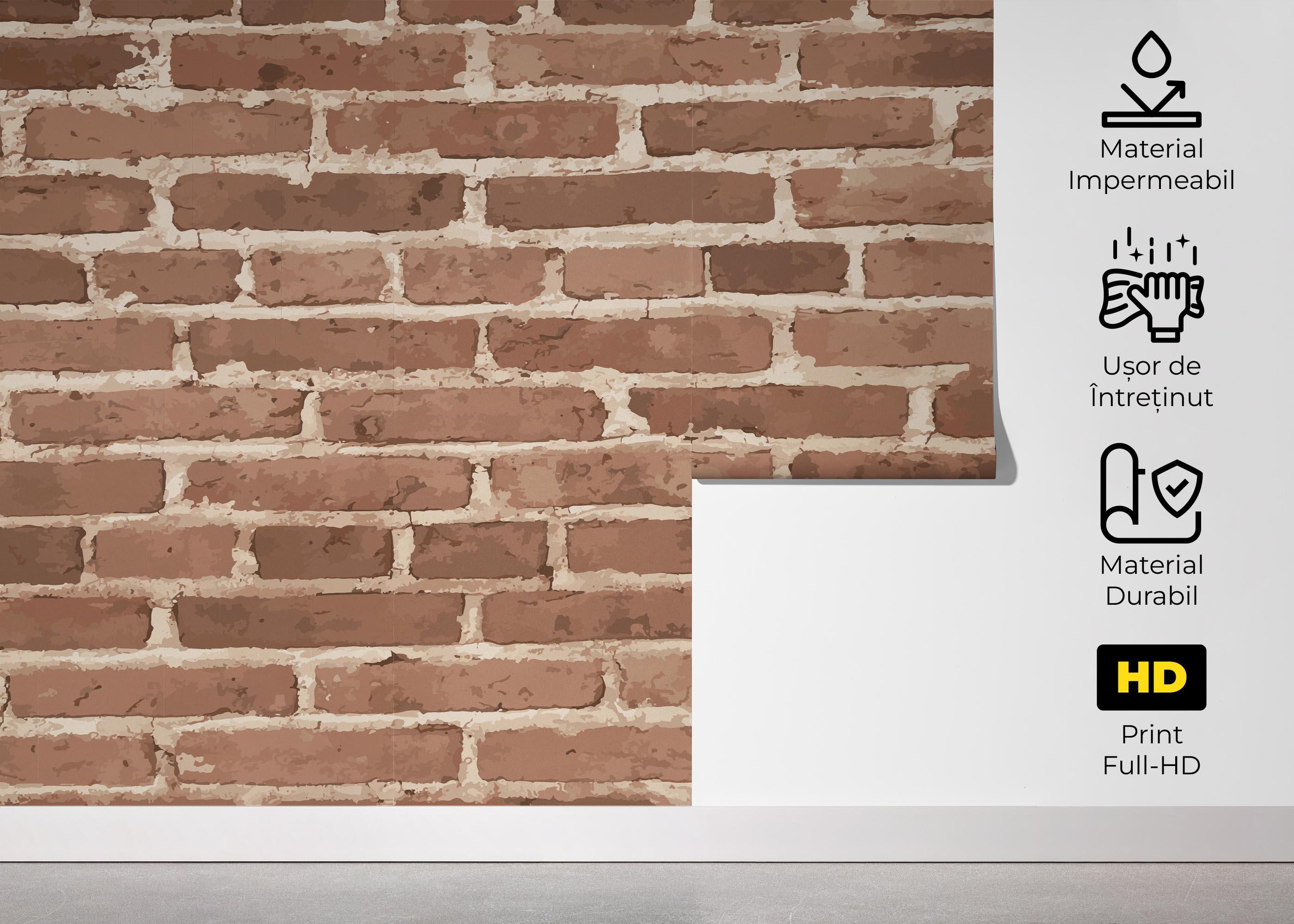 Fototapet Dark Cream Brick mockup 5