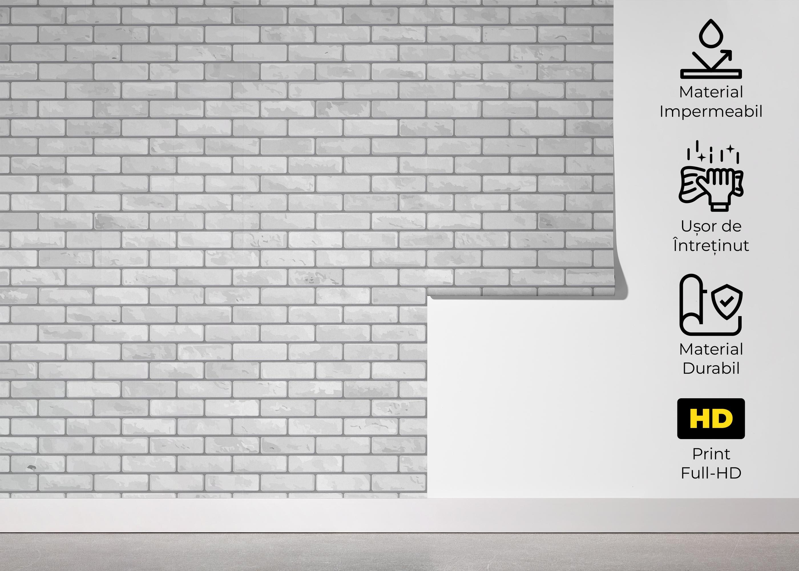 Fototapet Grey Brick Wall mockup 5