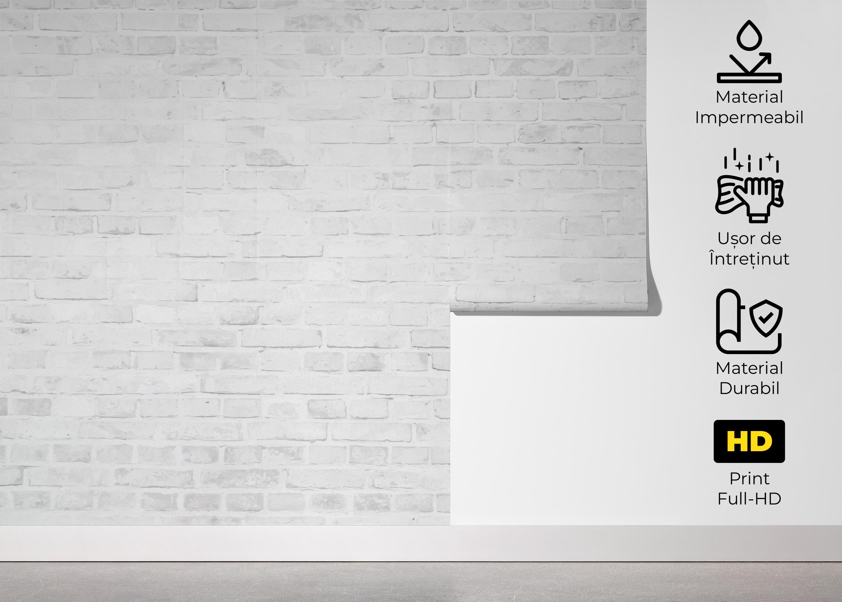 Fototapet Light White Brick mockup 5