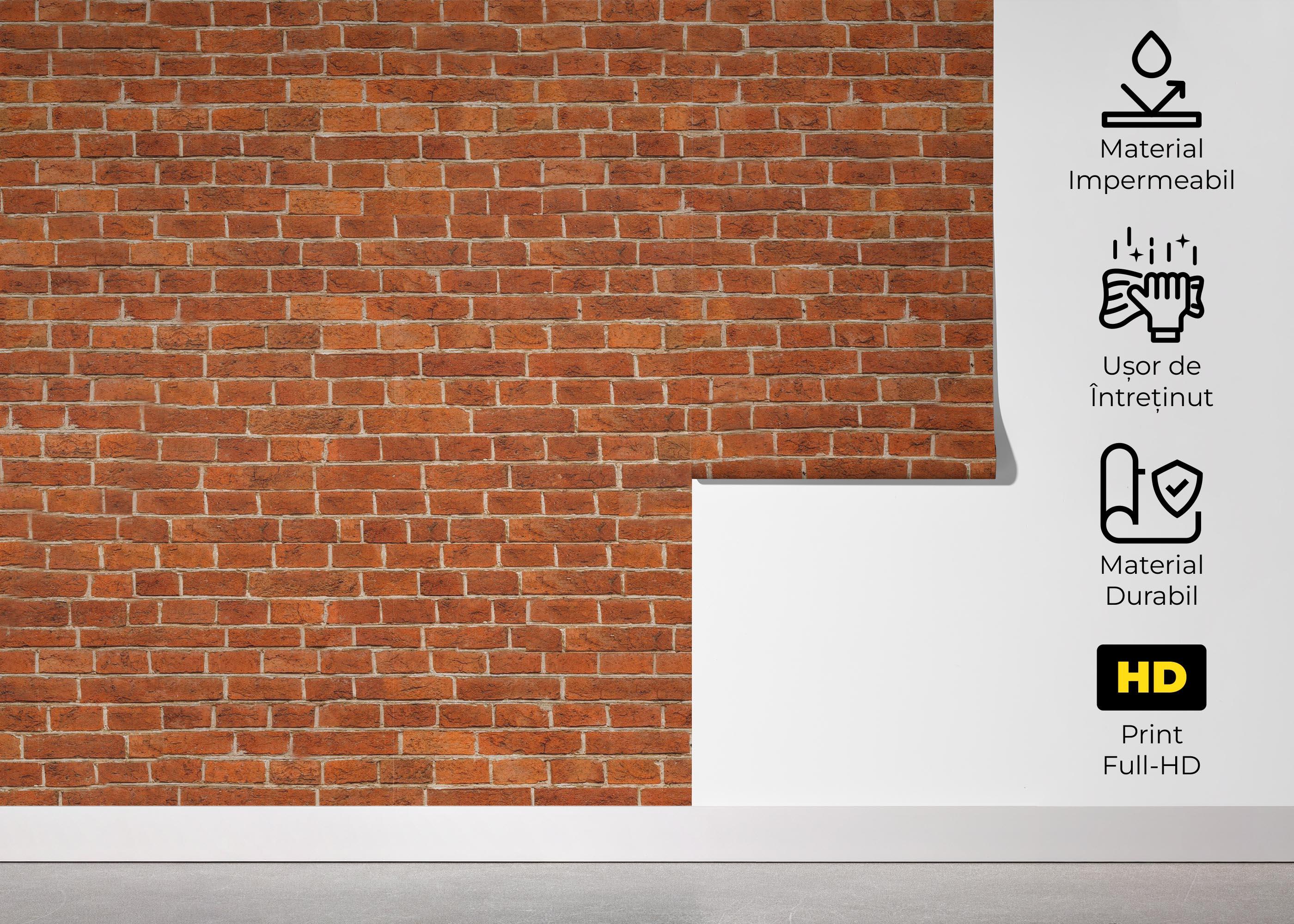 Fototapet Orange Brick Wall mockup 5