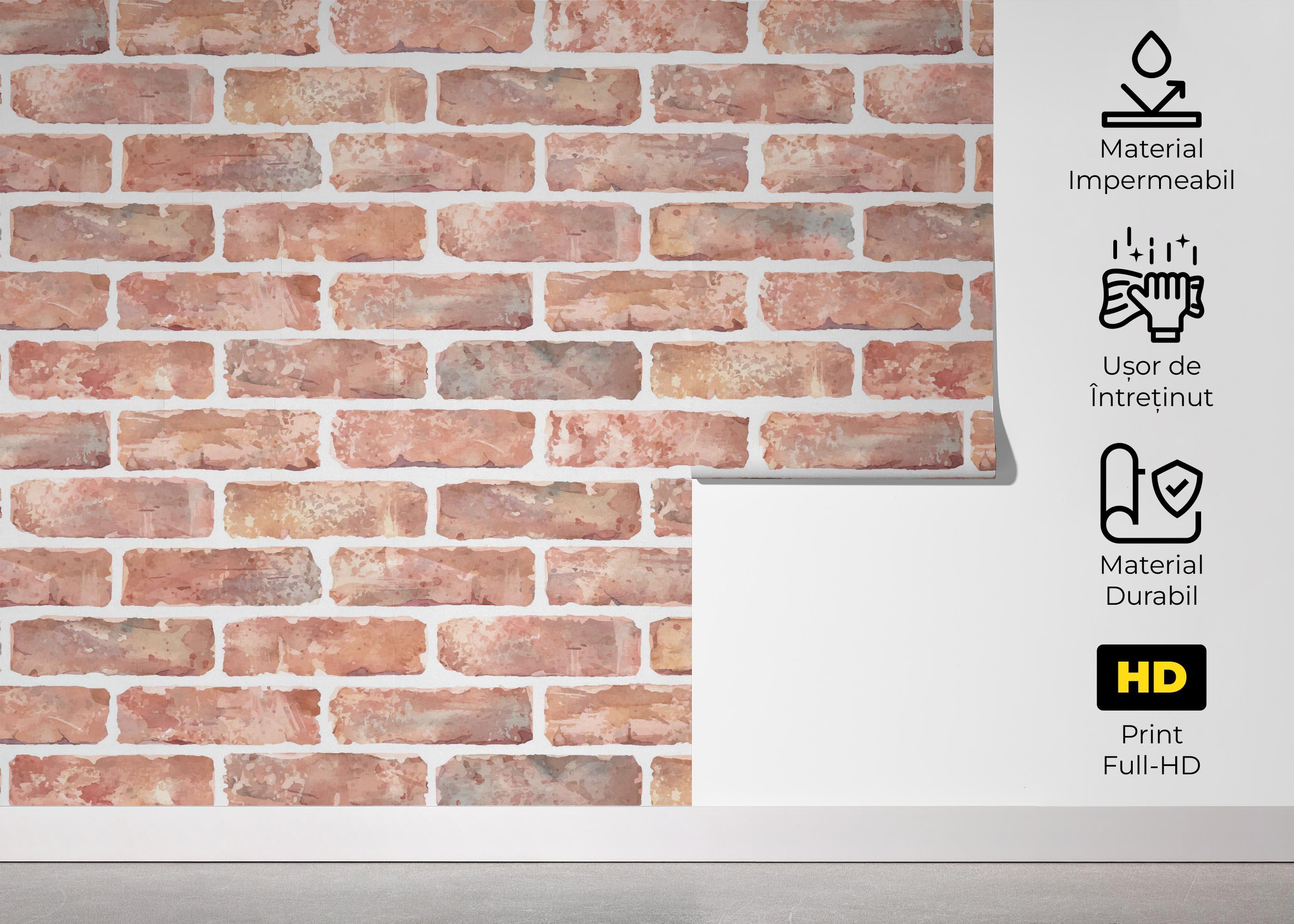 Fototapet Pastel Colors Brick mockup 5