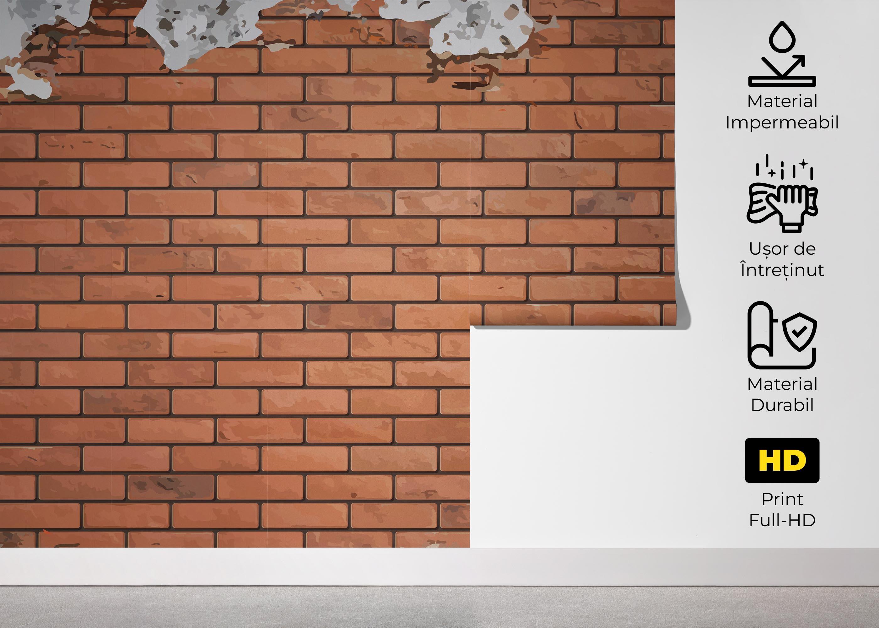 Fototapet Pretty Color Brick mockup 5